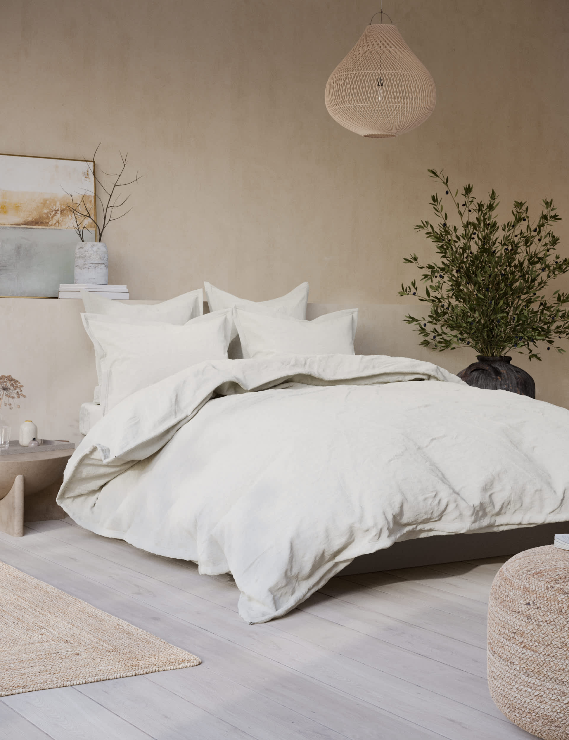 M&S X Fired Earth Washed Cotton Duvet Cover - 5FT - Dover Cliffs, Apres Ski,Garden Folly,Under The W