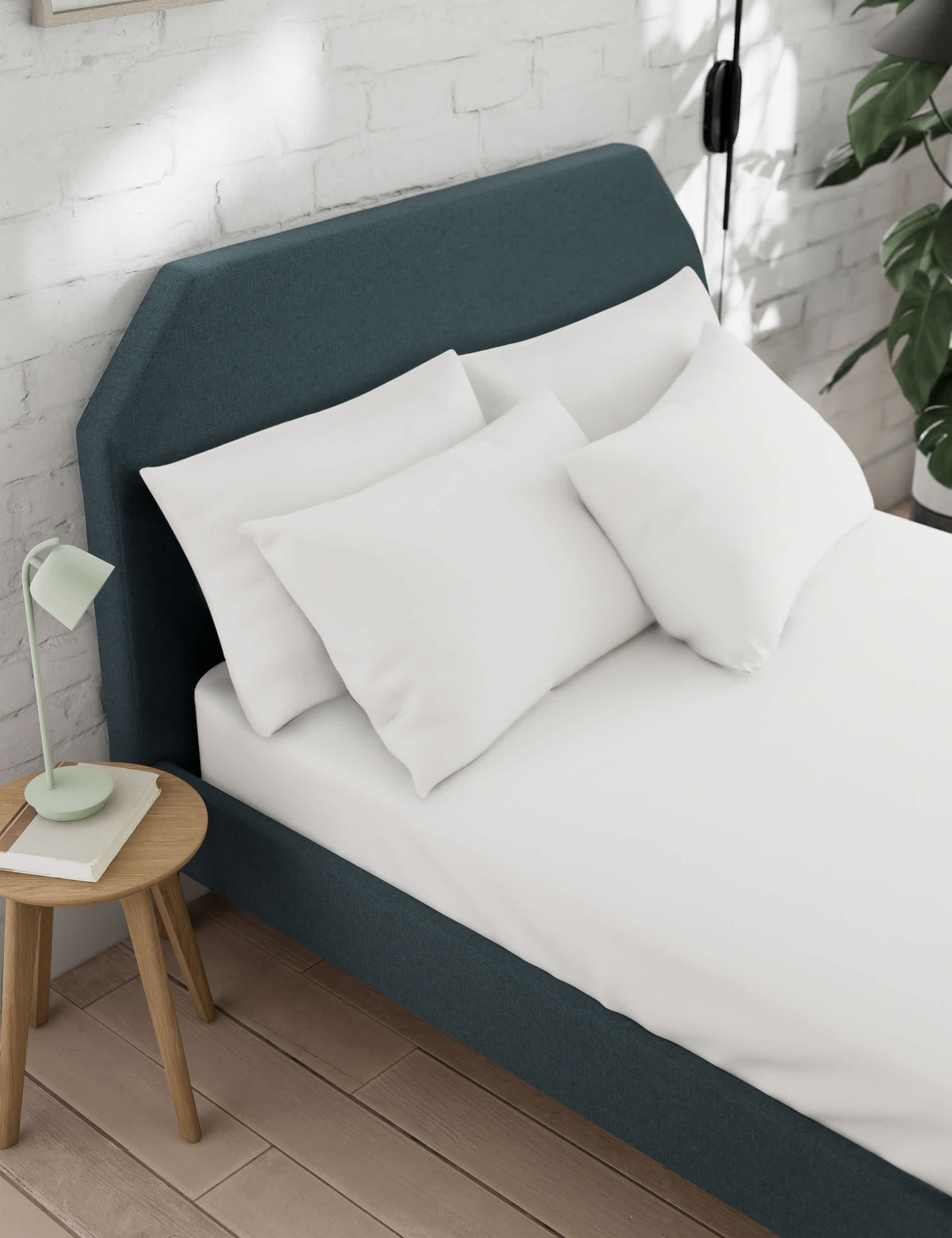 M&S Cotton Rich Flat Sheet - 5FT - White, White,Khaki,Sage,Soft Green,Ochre,Denim,Chambray,Soft Pink