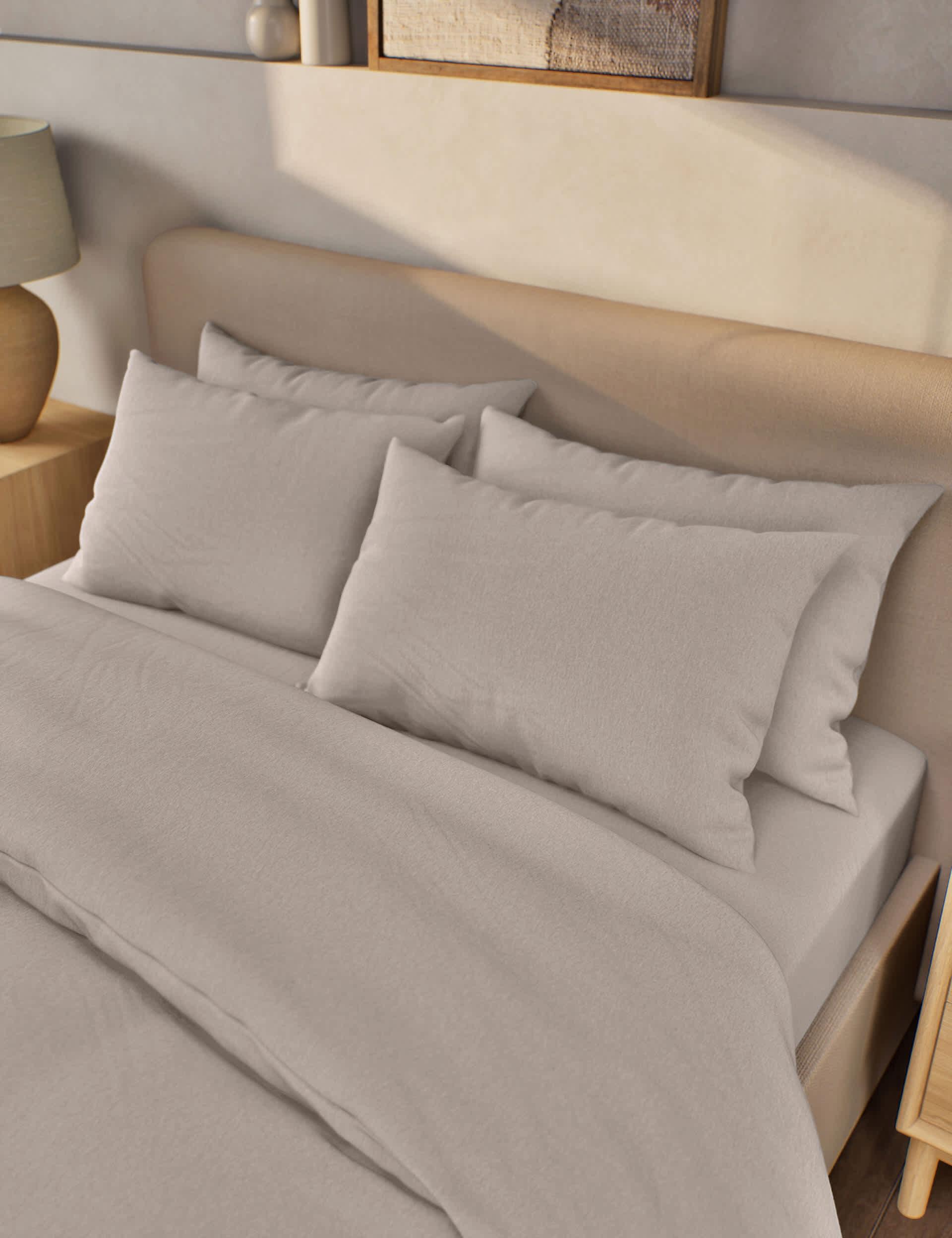 M&S 2pk Pure Brushed Cotton Pillowcases