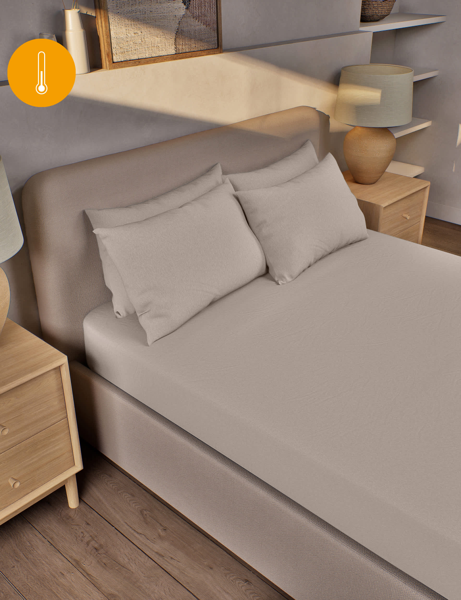 M&S Pure Brushed Cotton Deep Fitted Sheet