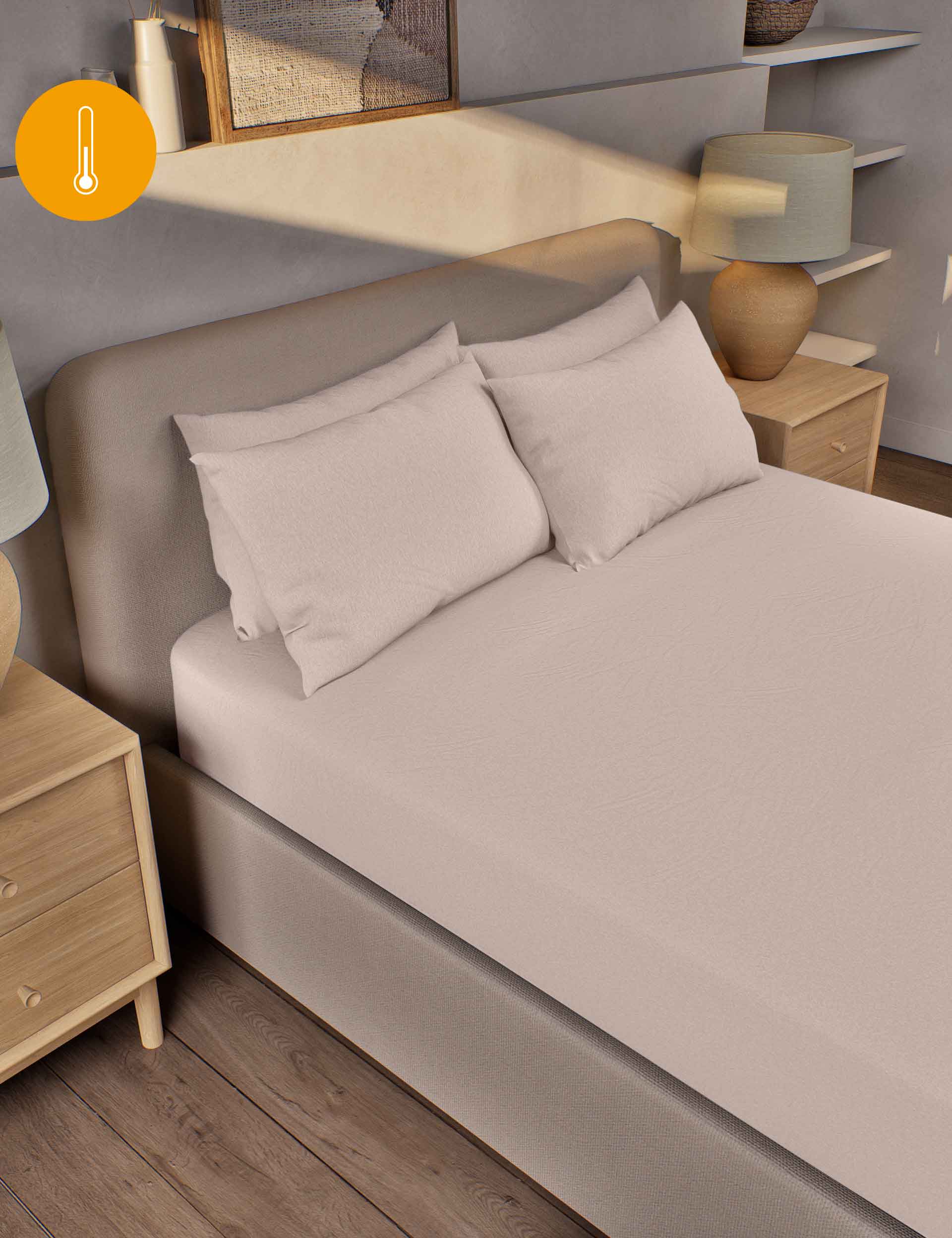 M&S Pure Brushed Cotton Extra Deep Fitted Sheet