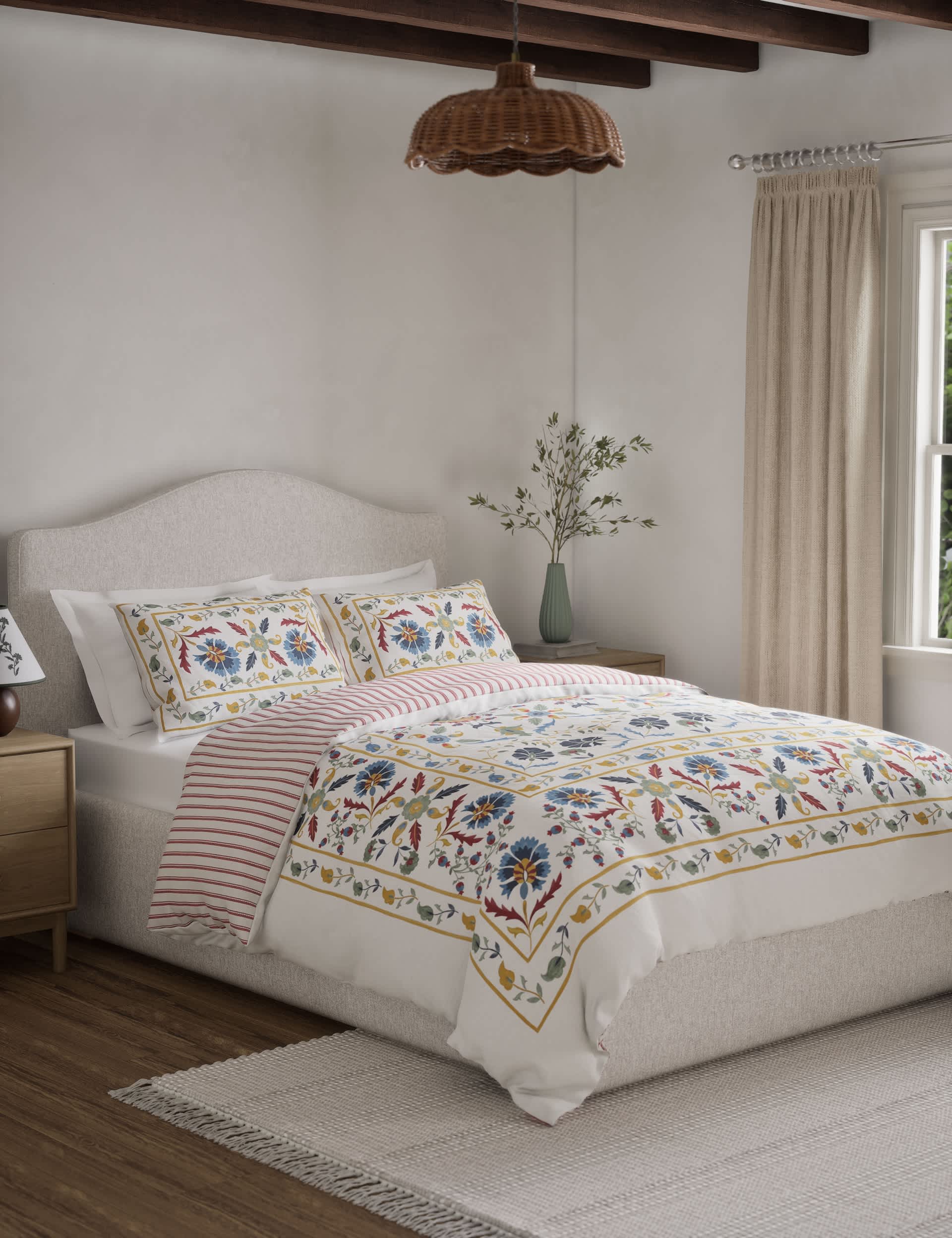 M&S Pure Cotton Suzani Bedding Set