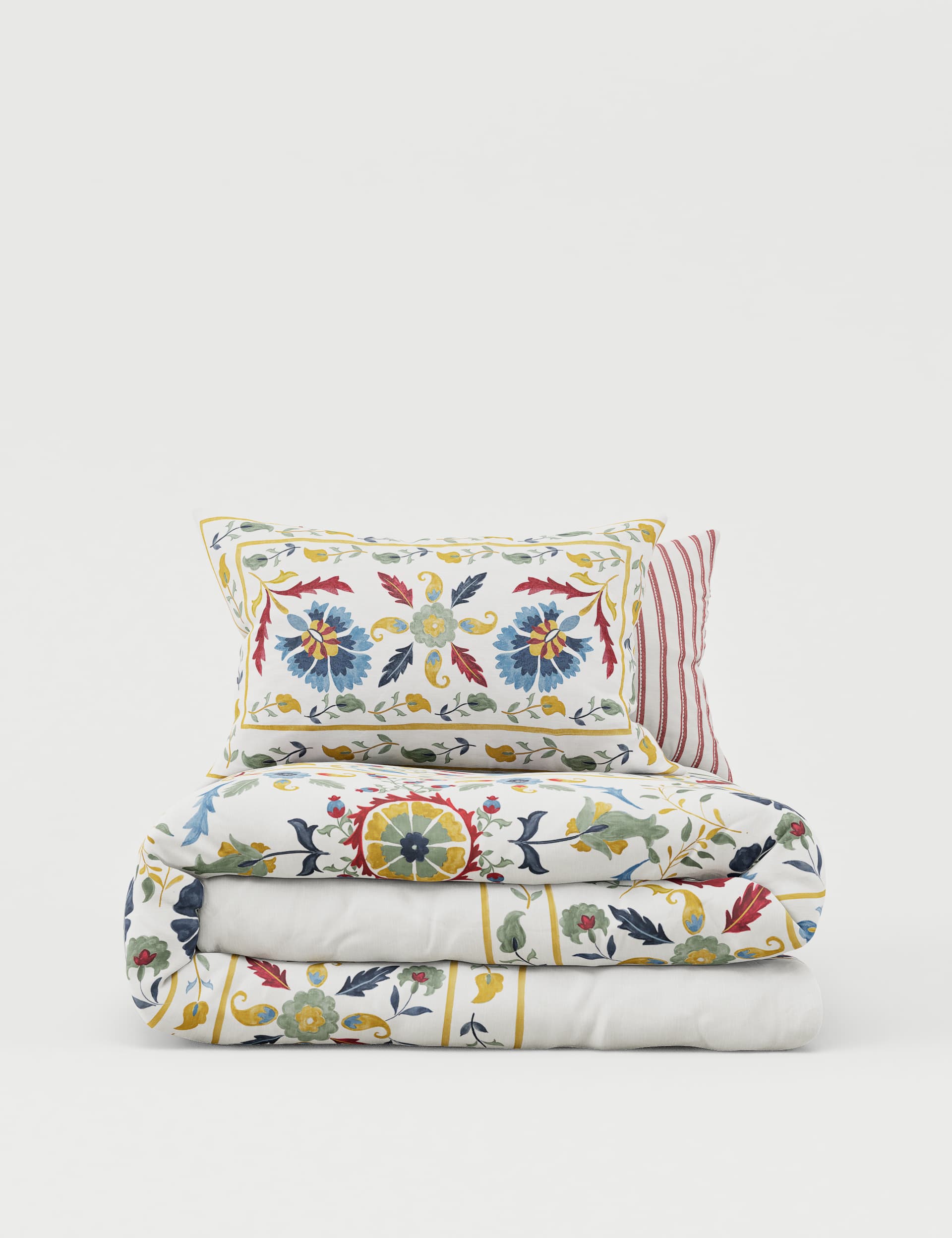 M&S Collection Pure Cotton Suzani Bedding Set - DBL - Multi, Multi