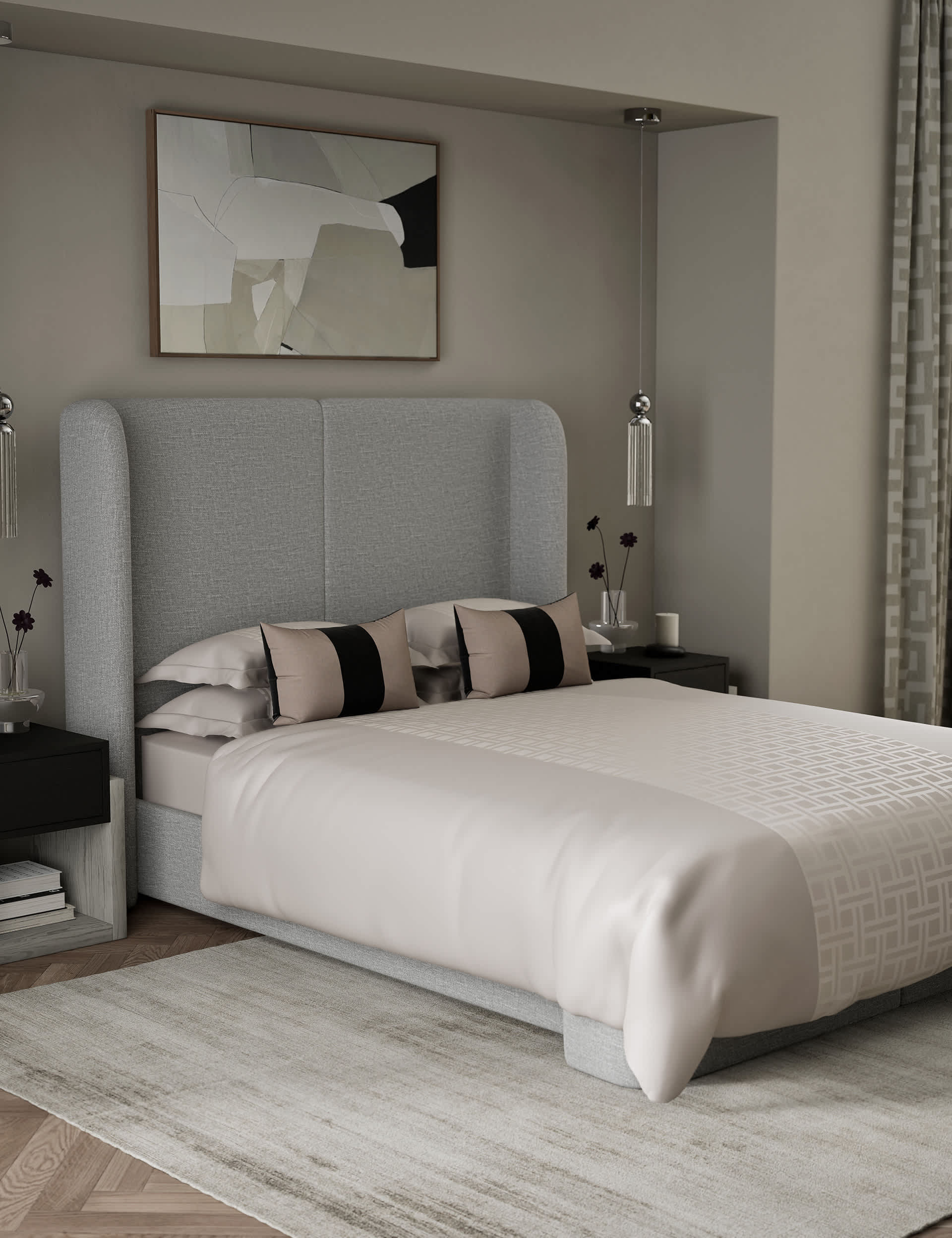 M&S X Kelly Hoppen Geometric Sateen Jacquard Bedding Set