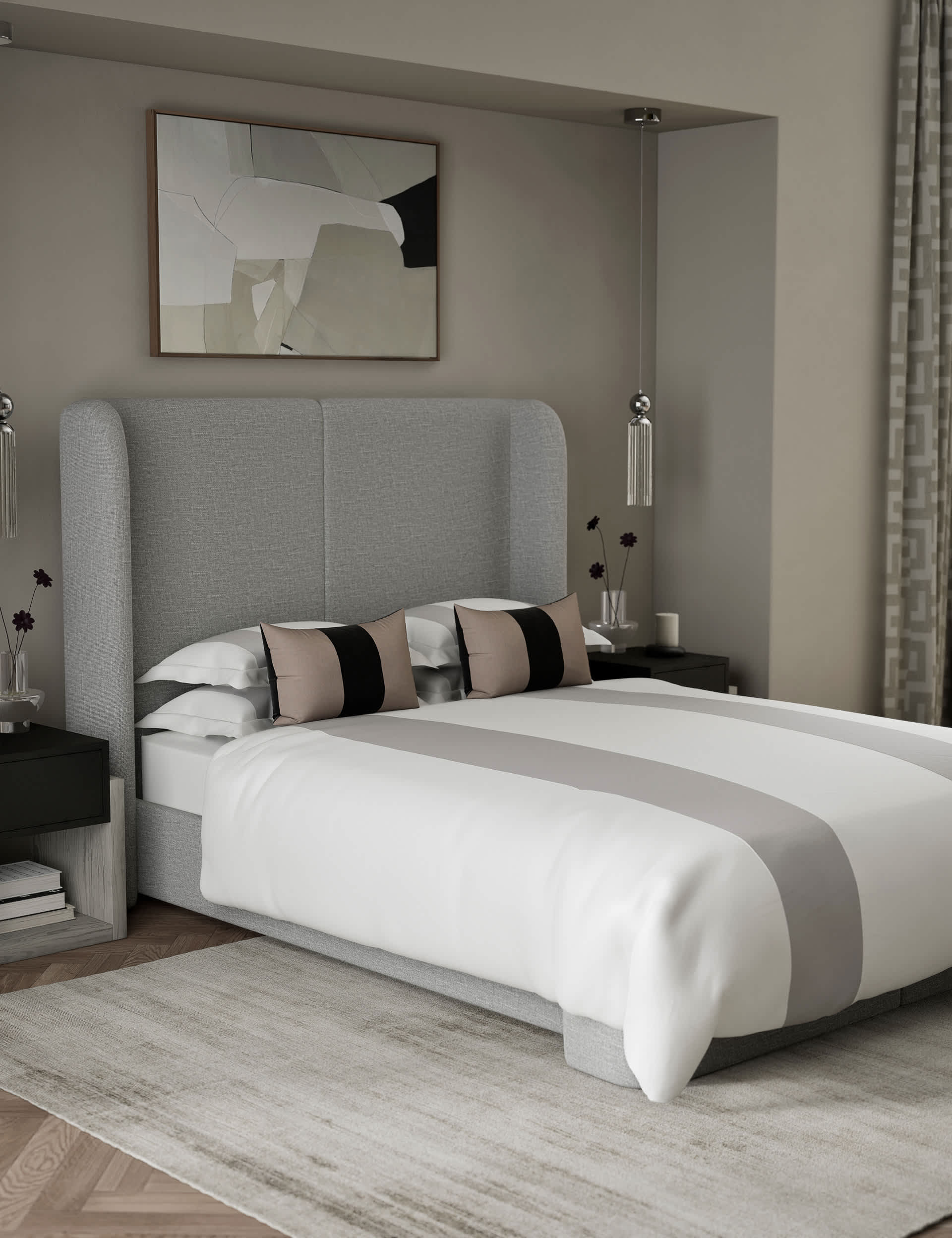 M&S X Kelly Hoppen Sateen Panel Bedding Set