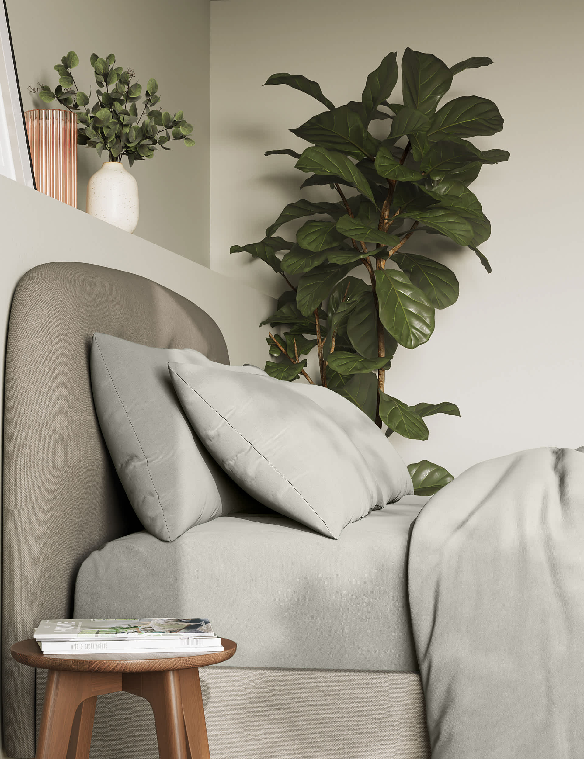 M&S 2pk Pure Cotton 300 Thread Count Pillowcases