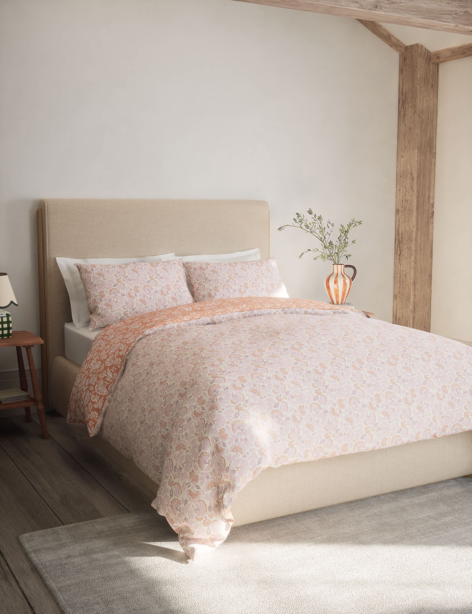 M&S Cotton Blend Floral Bedding Set - DBL - Pink Mix, Pink Mix