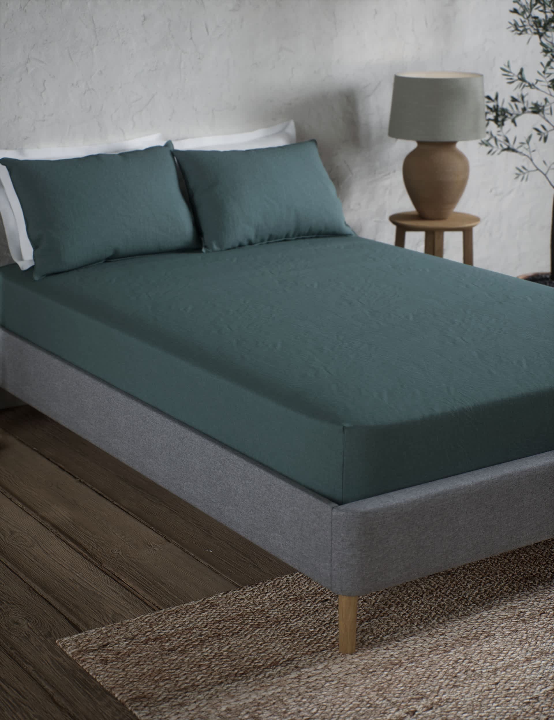 M&S Pure Linen Extra Deep Fitted Sheet
