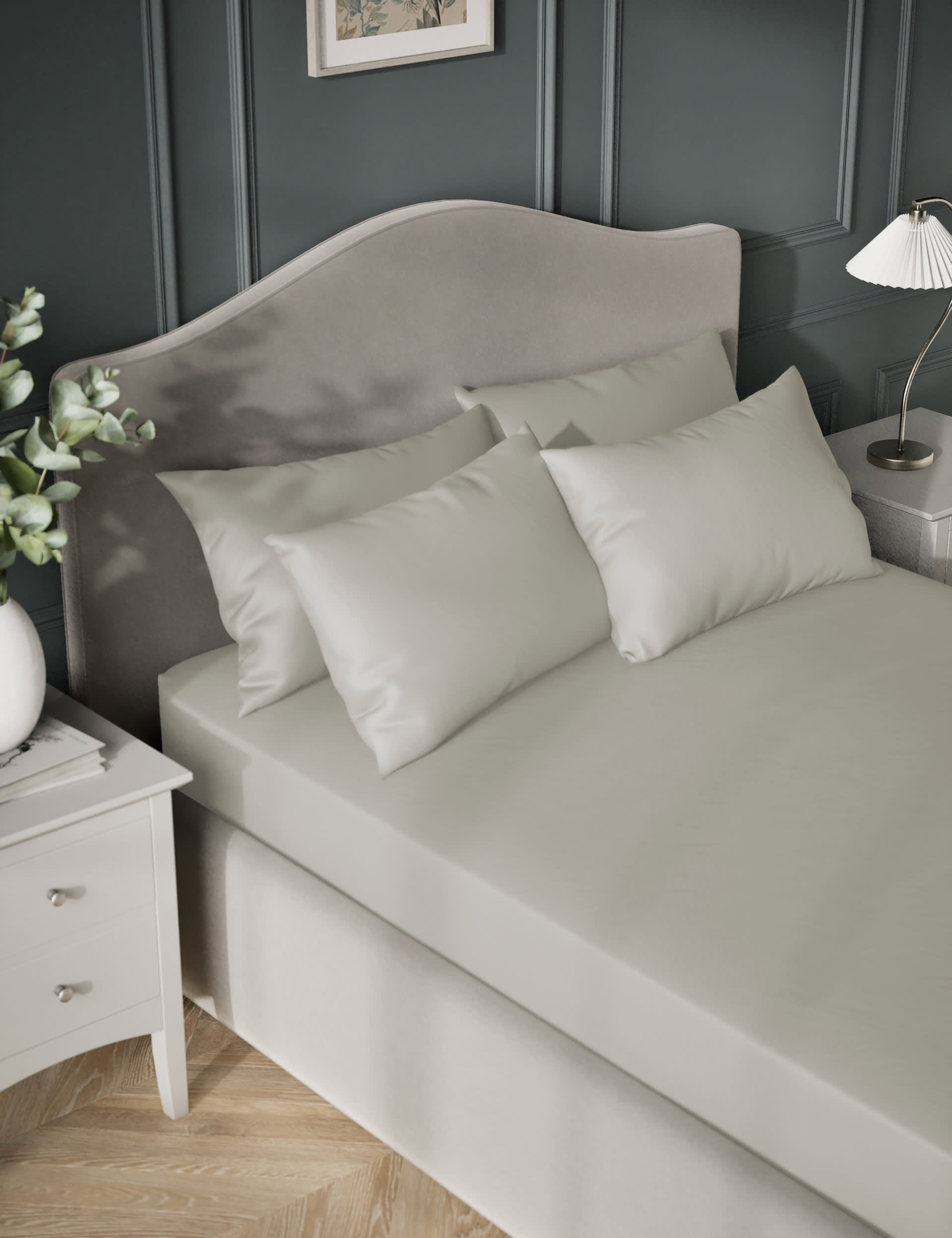 M&S Egyptian Cotton Sateen 400 Thread Count Deep Fitted Sheet