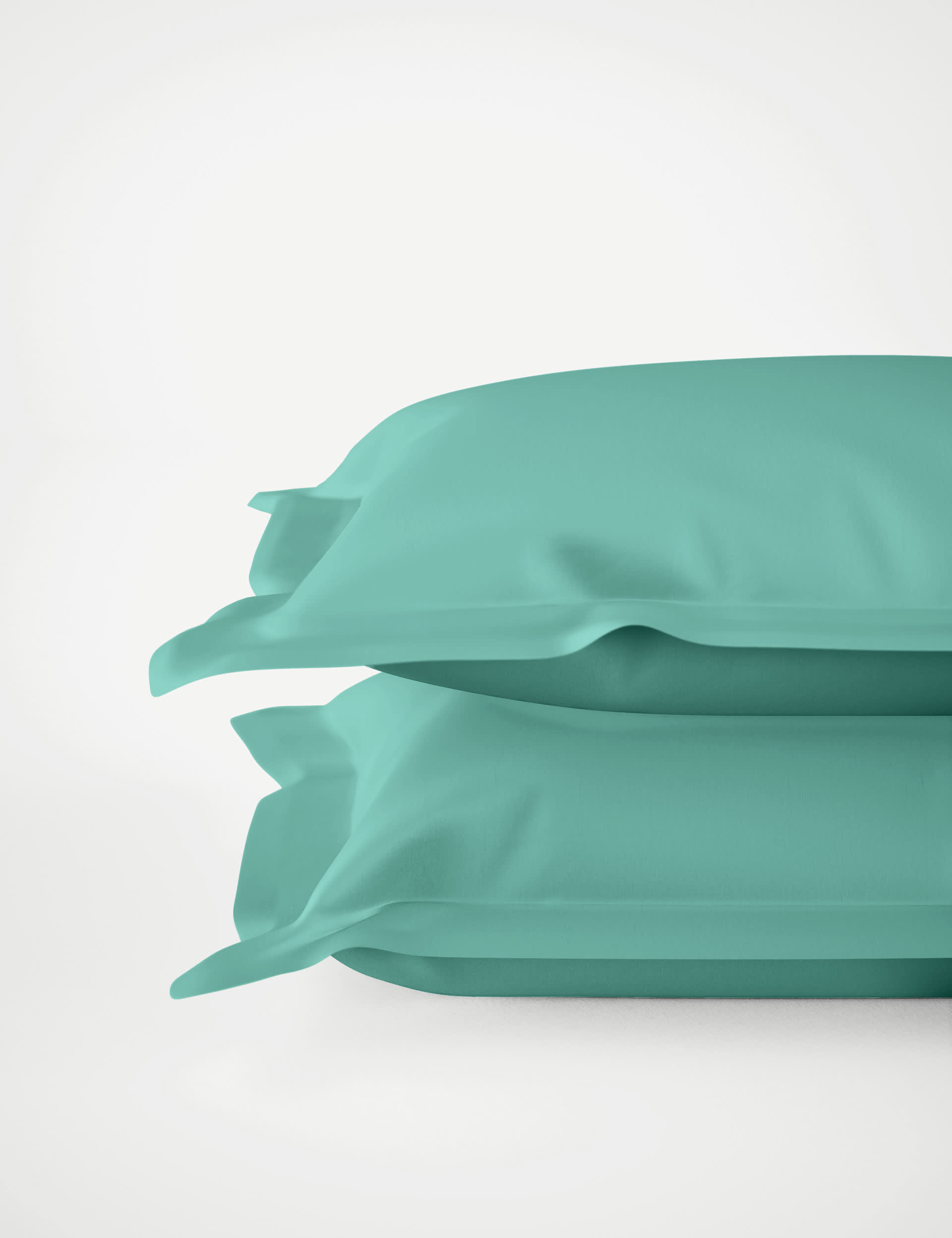 M&S Collection 2 Pack Egyptian Cotton Sateen 400 Thread Count Oxford Pillowcases - Teal, Pearl Grey,