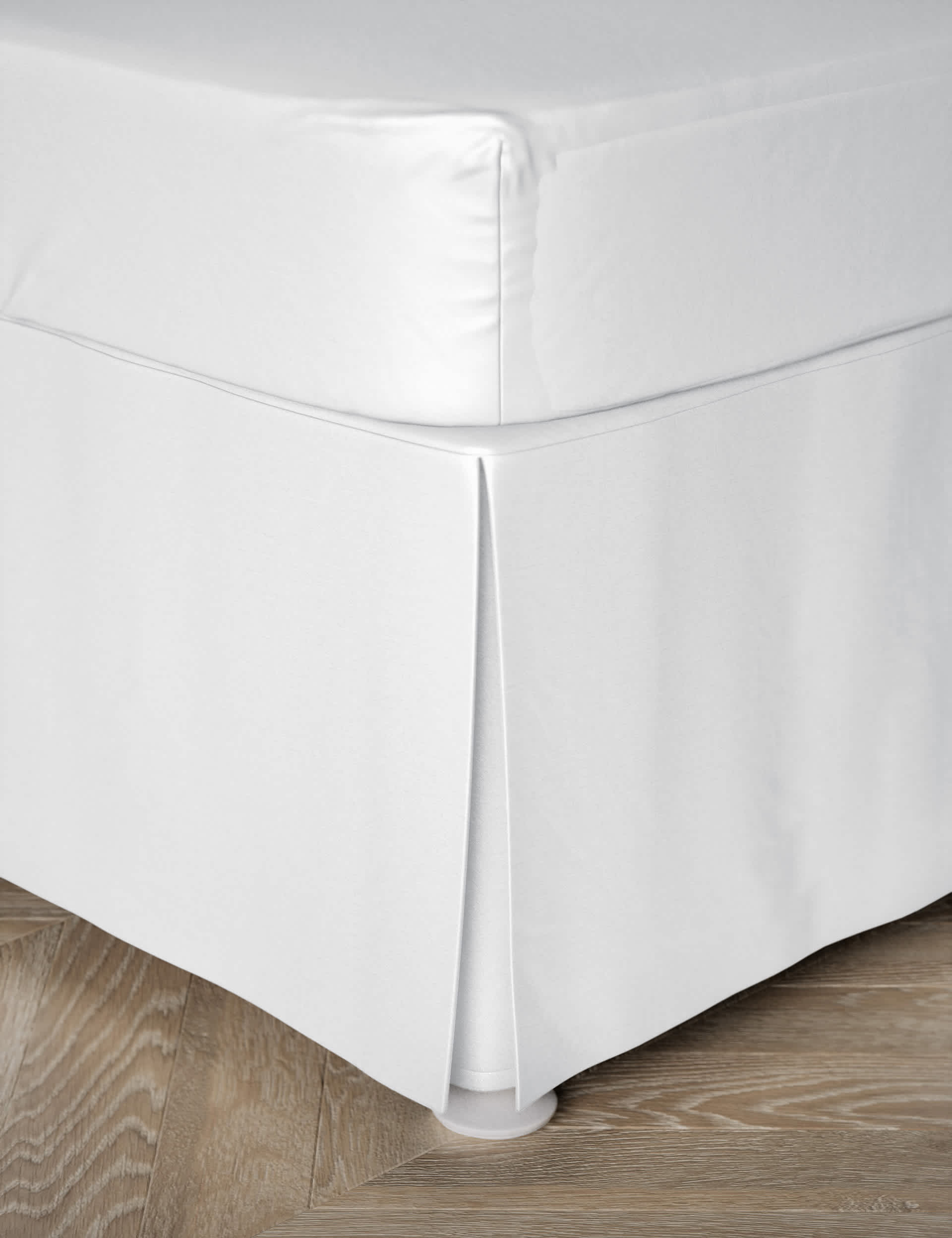 M&S Pure Cotton Sateen 400 Thread Count Base Valance Sheet - 6FT - White, White