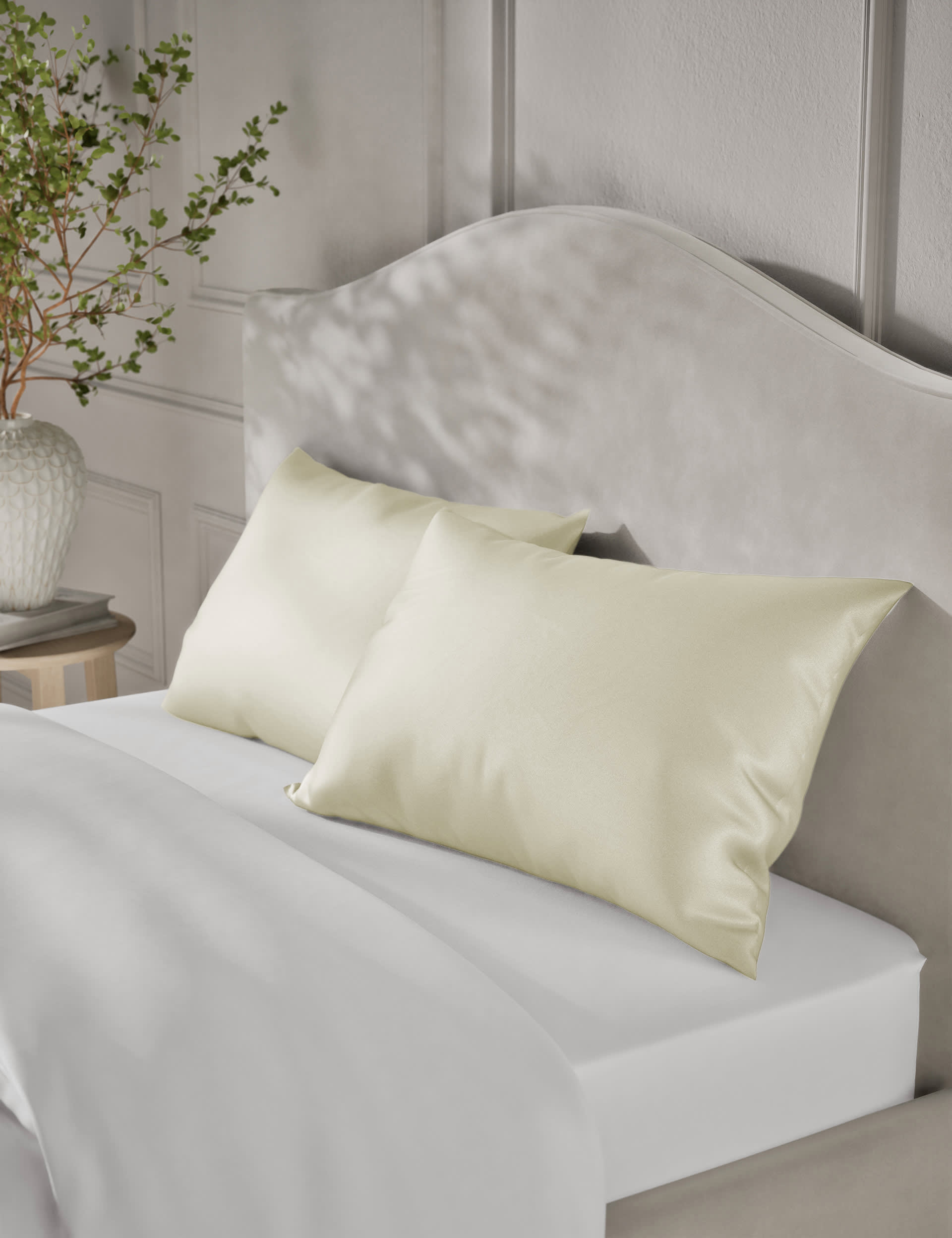 M&S Pure Mulberry Silk Pillowcase - Natural, Light Grey,Soft Pink,Mint,White,Charcoal,Natural,Mink