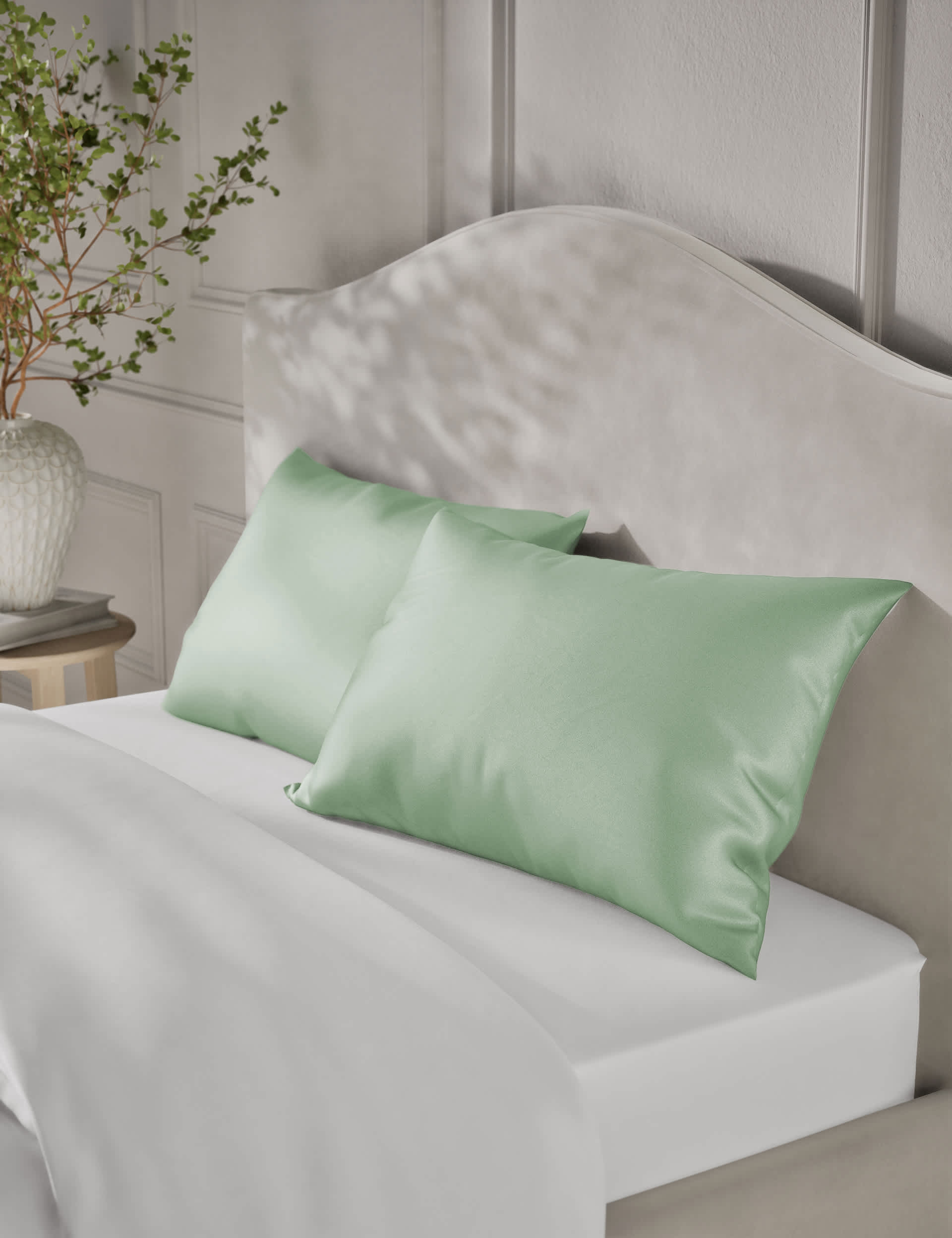 M&S Collection Pure Mulberry Silk Pillowcase - Mint, Light Grey,Mint,White,Charcoal,Natural