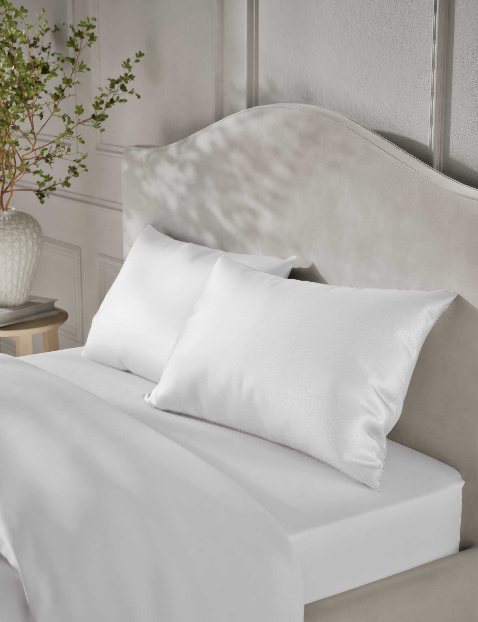 M&S Pure Mulberry Silk Pillowcase - White, Light Grey,Soft Pink,White,Charcoal,Natural,Mink,Mint