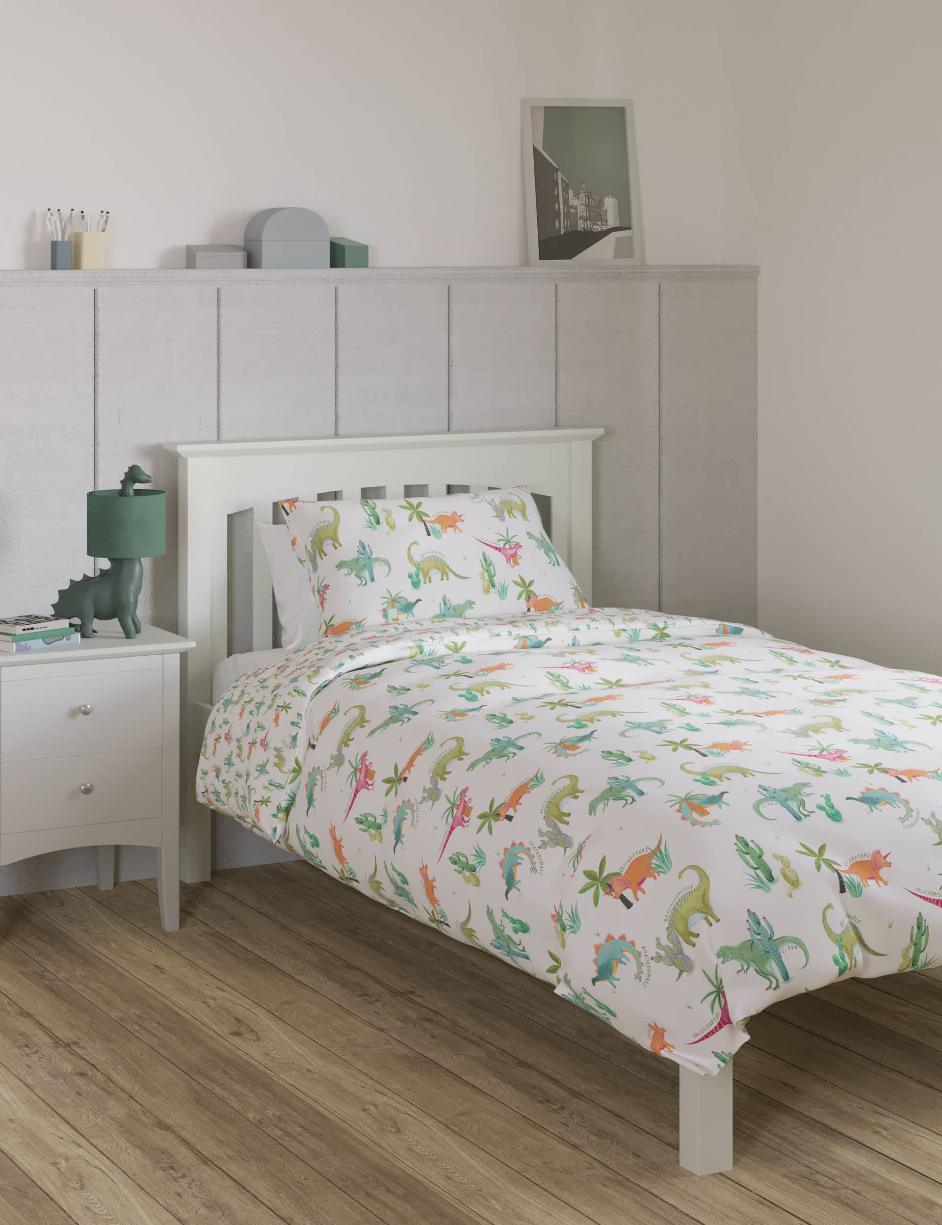 M&S Dinosaur Cotton Blend Bedding Set