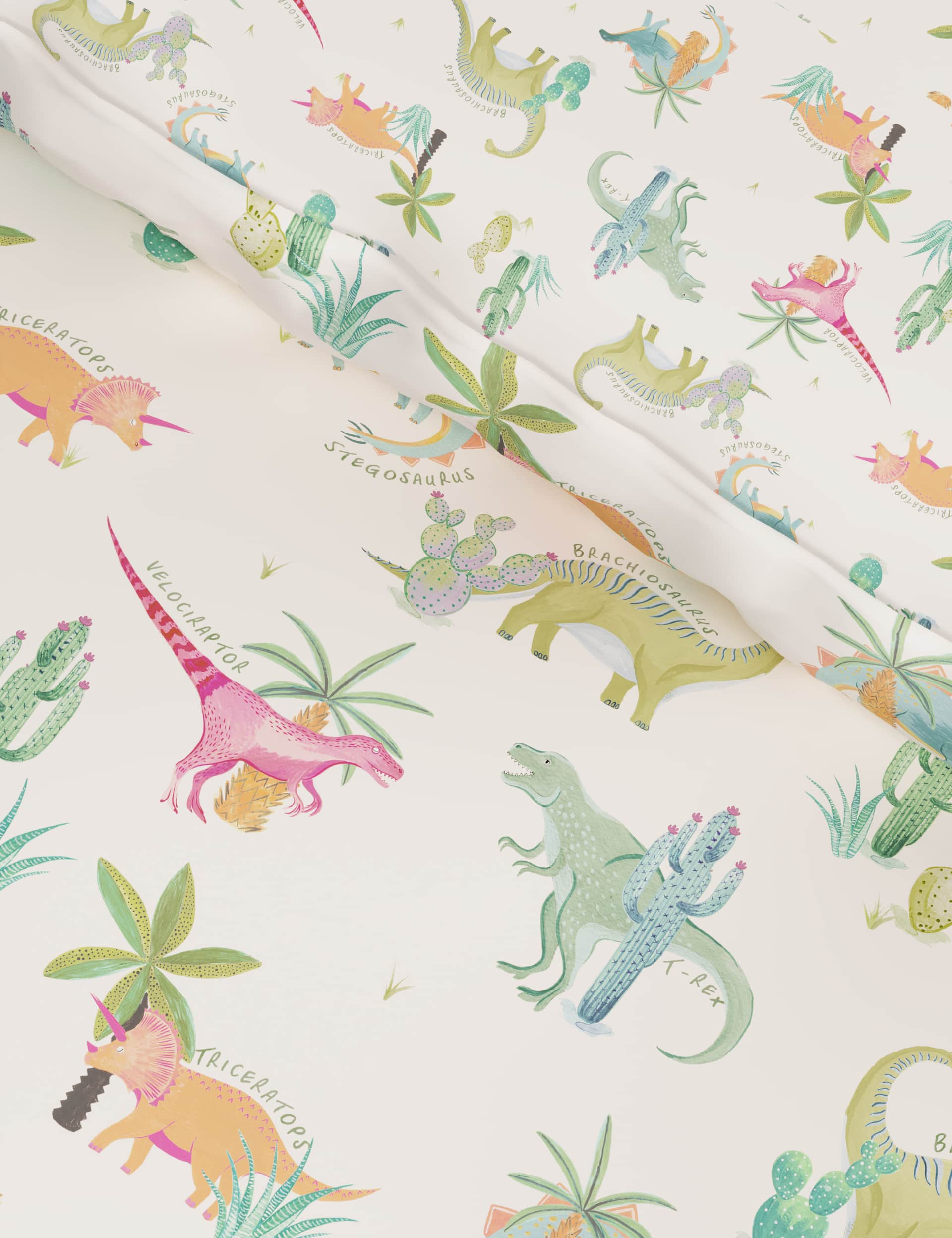 M&S Collection Dinosaur Cotton Blend Bedding Set - DBL - Multi, Multi