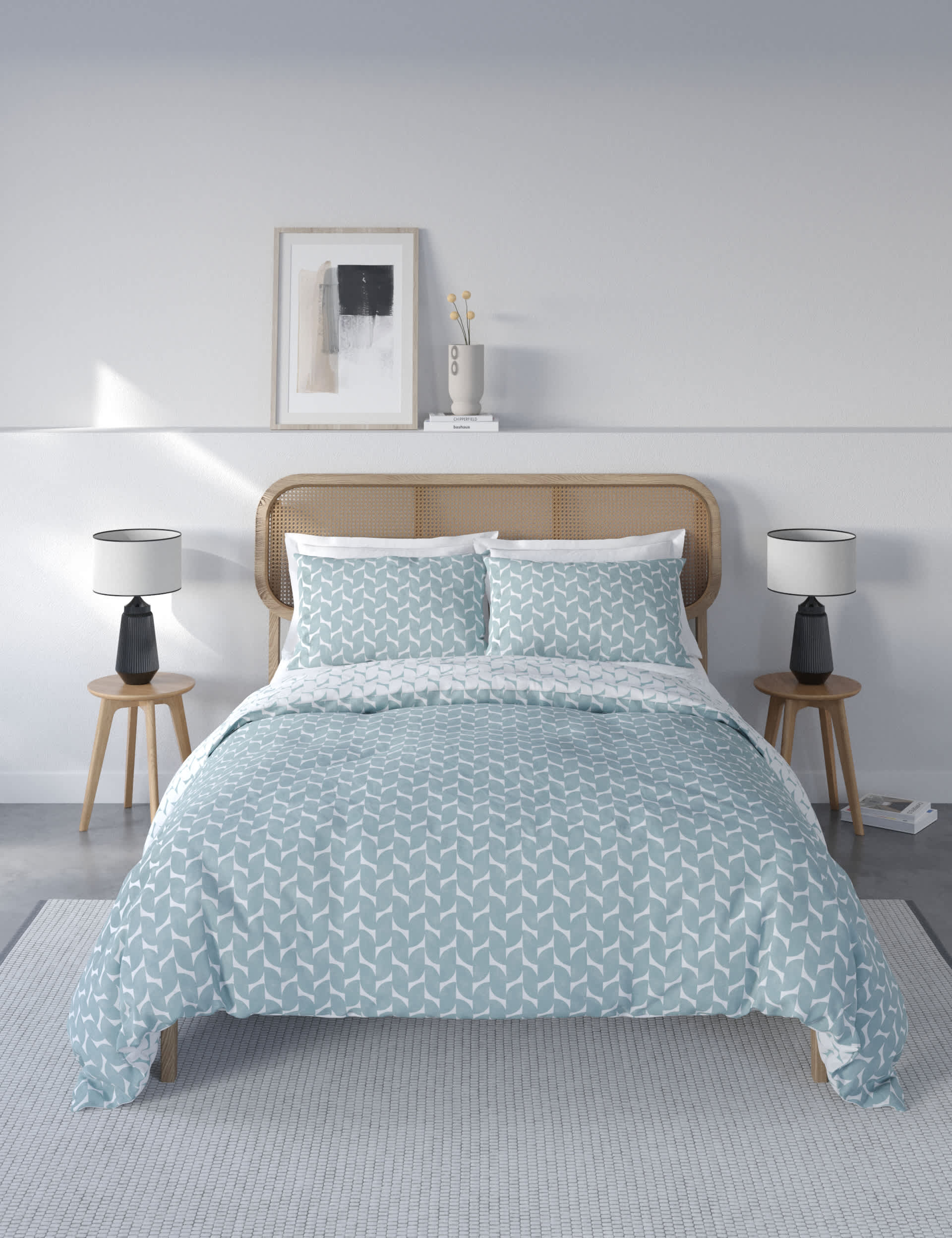 M&S Cotton Blend Geometric Bedding Set