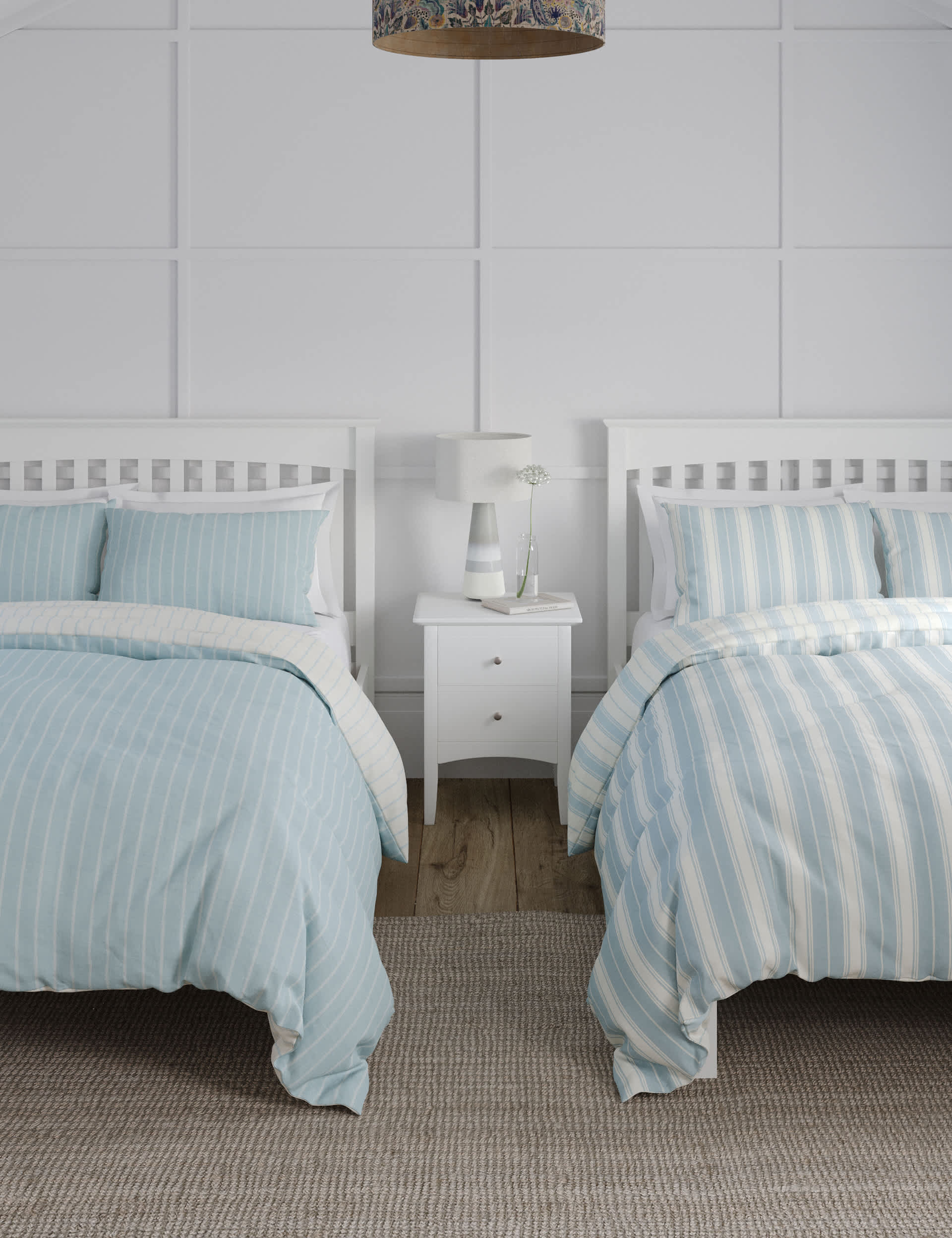 M&S 2pk Cotton Blend Striped Bedding Sets