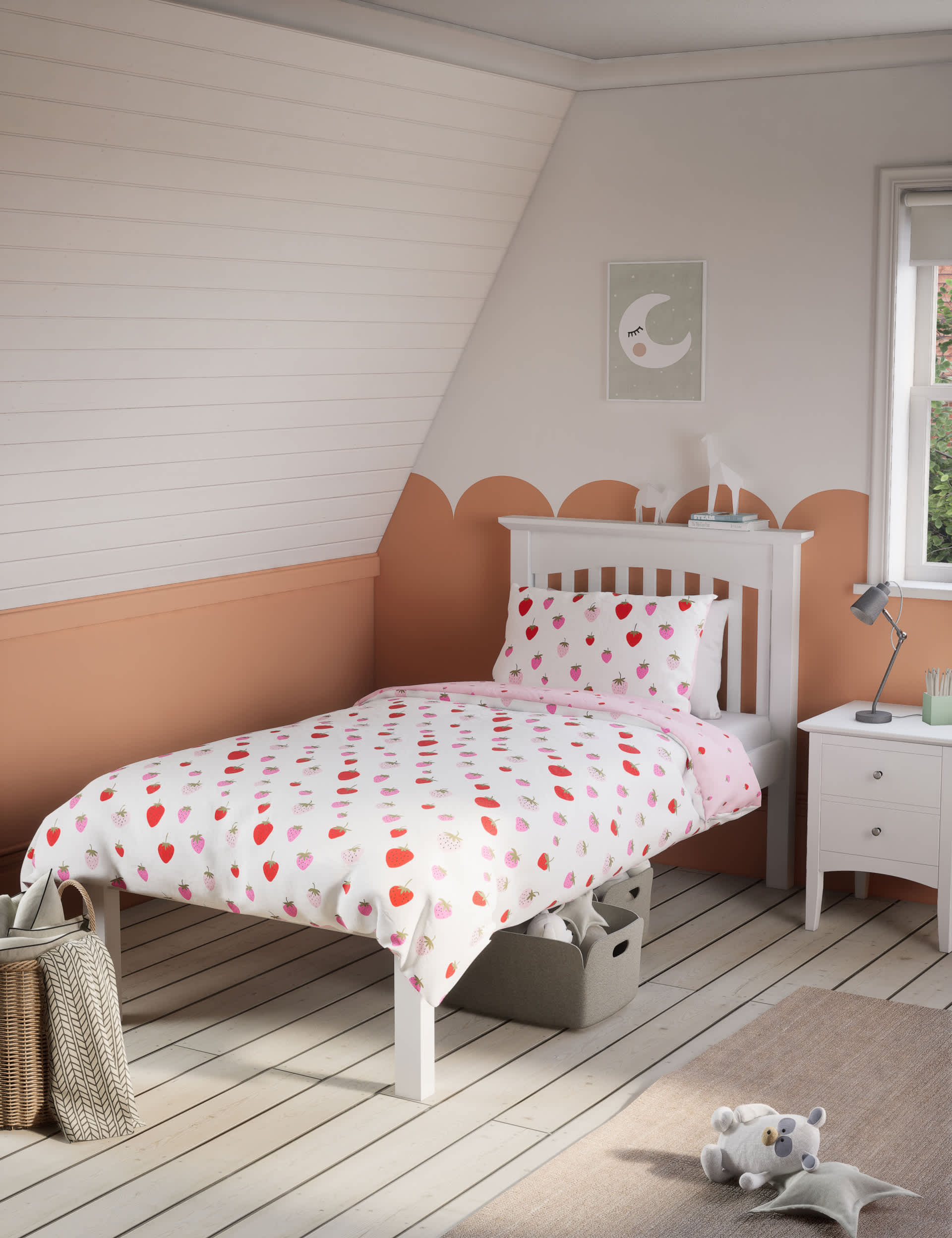 M&S Strawberries Cotton Blend Bedding Set