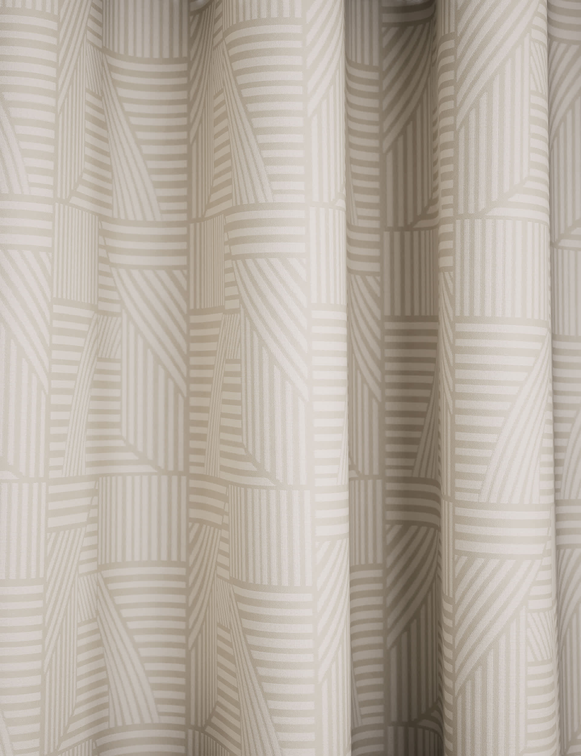 M&S Collection Jacquard Striped Eyelet Curtains - NAR54 - Neutral, Neutral