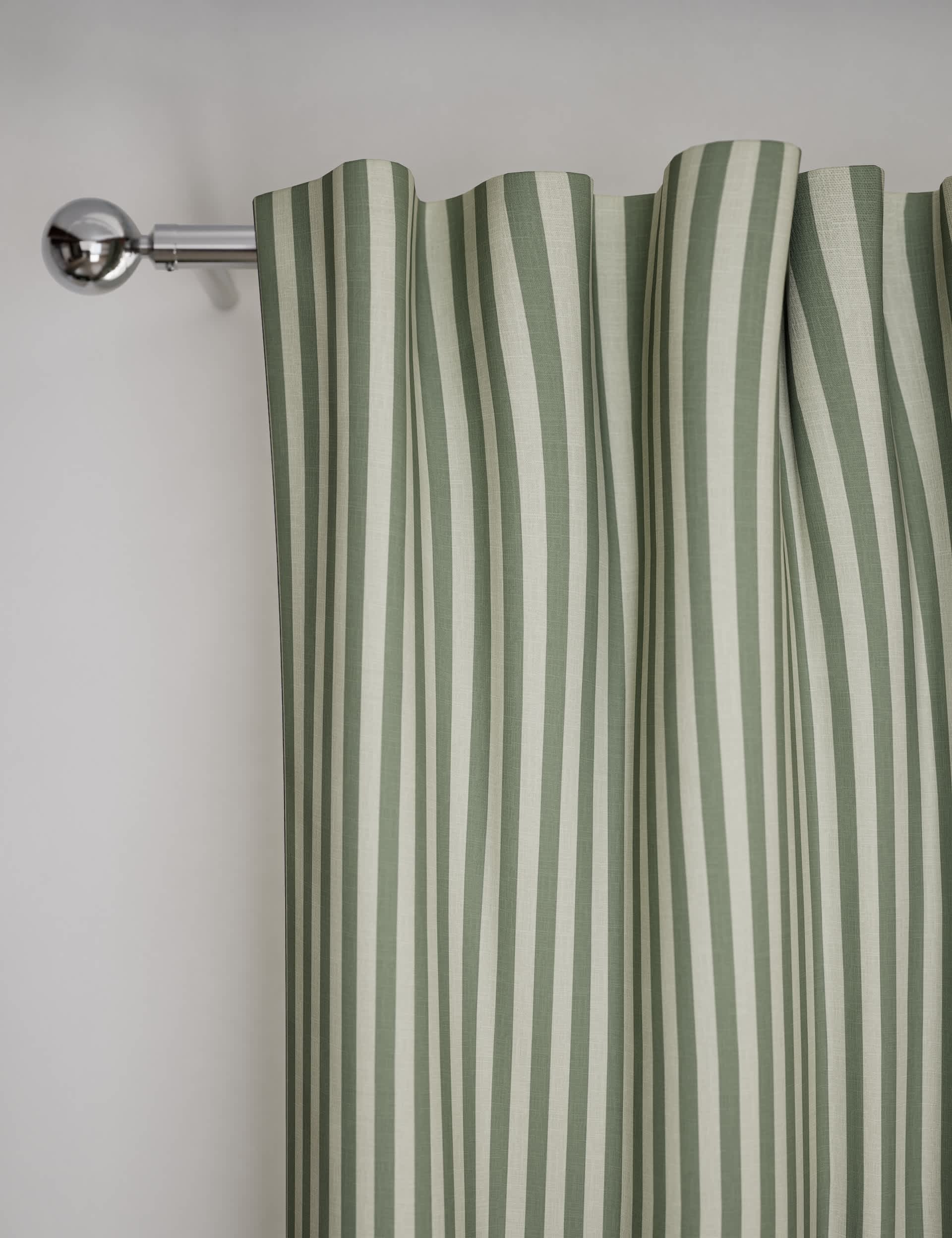 M&S Pure Cotton Striped Multiway Curtains