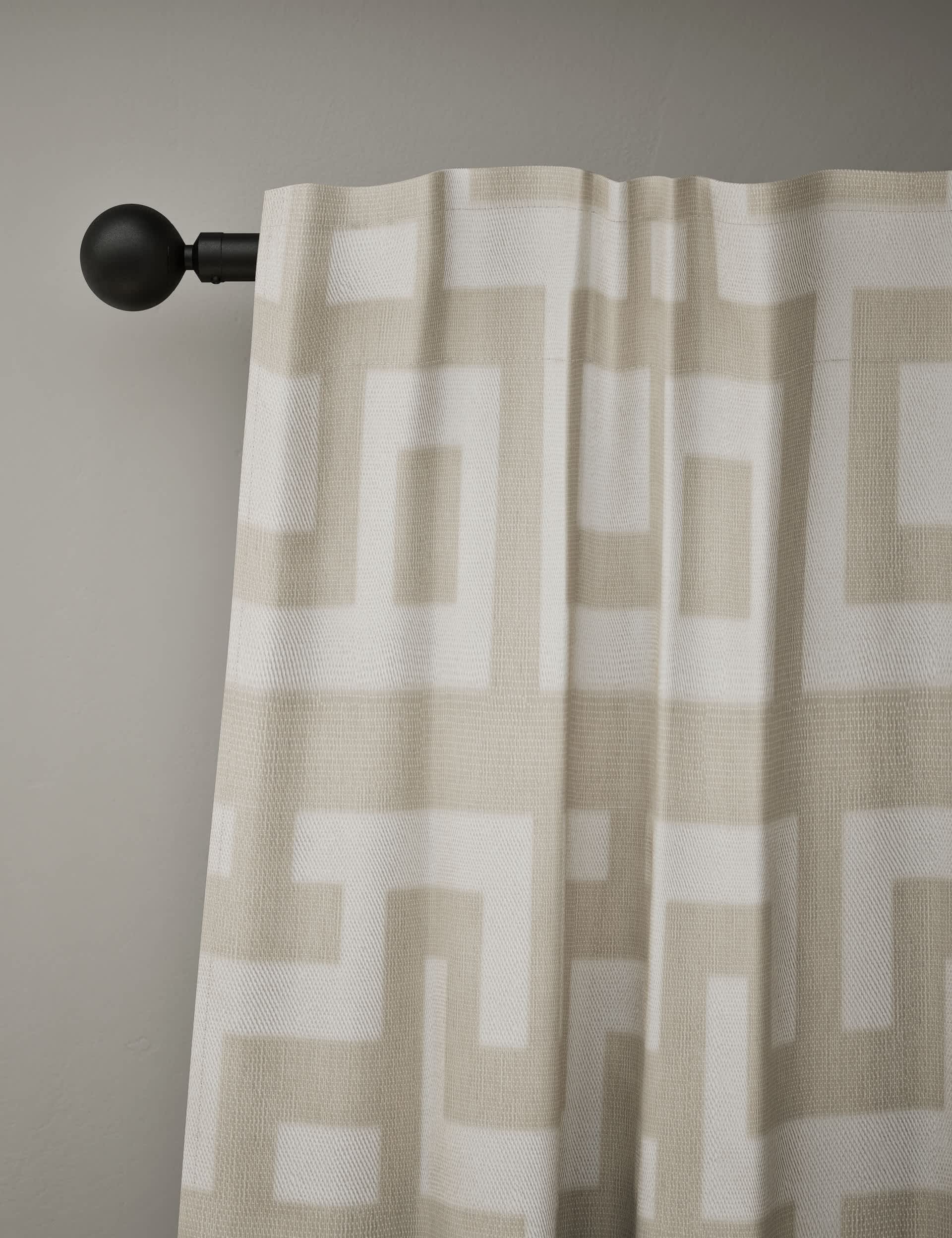 M&S X Kelly Hoppen Geometric Multiway Curtains - NAR54 - Taupe Mix, Grey Mix,Taupe Mix