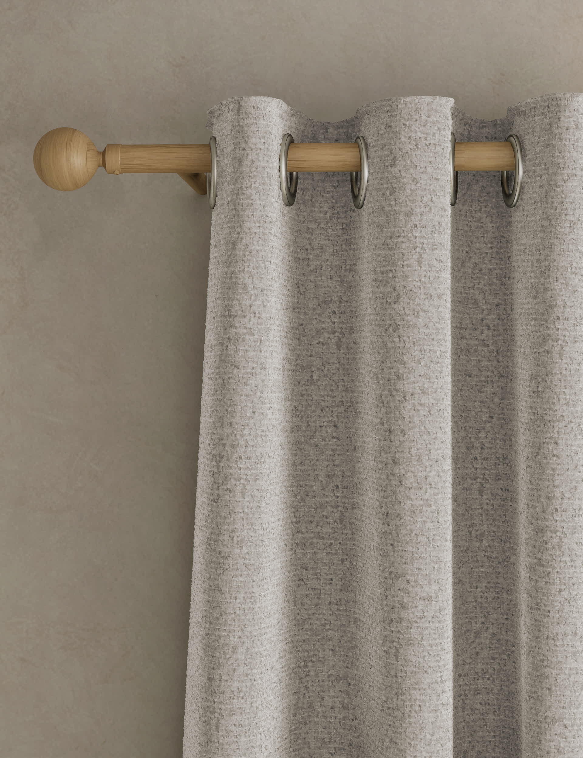 M&S Boucl Eyelet Curtains - WDR72 - Ecru, Rust,Taupe,Khaki,Ecru