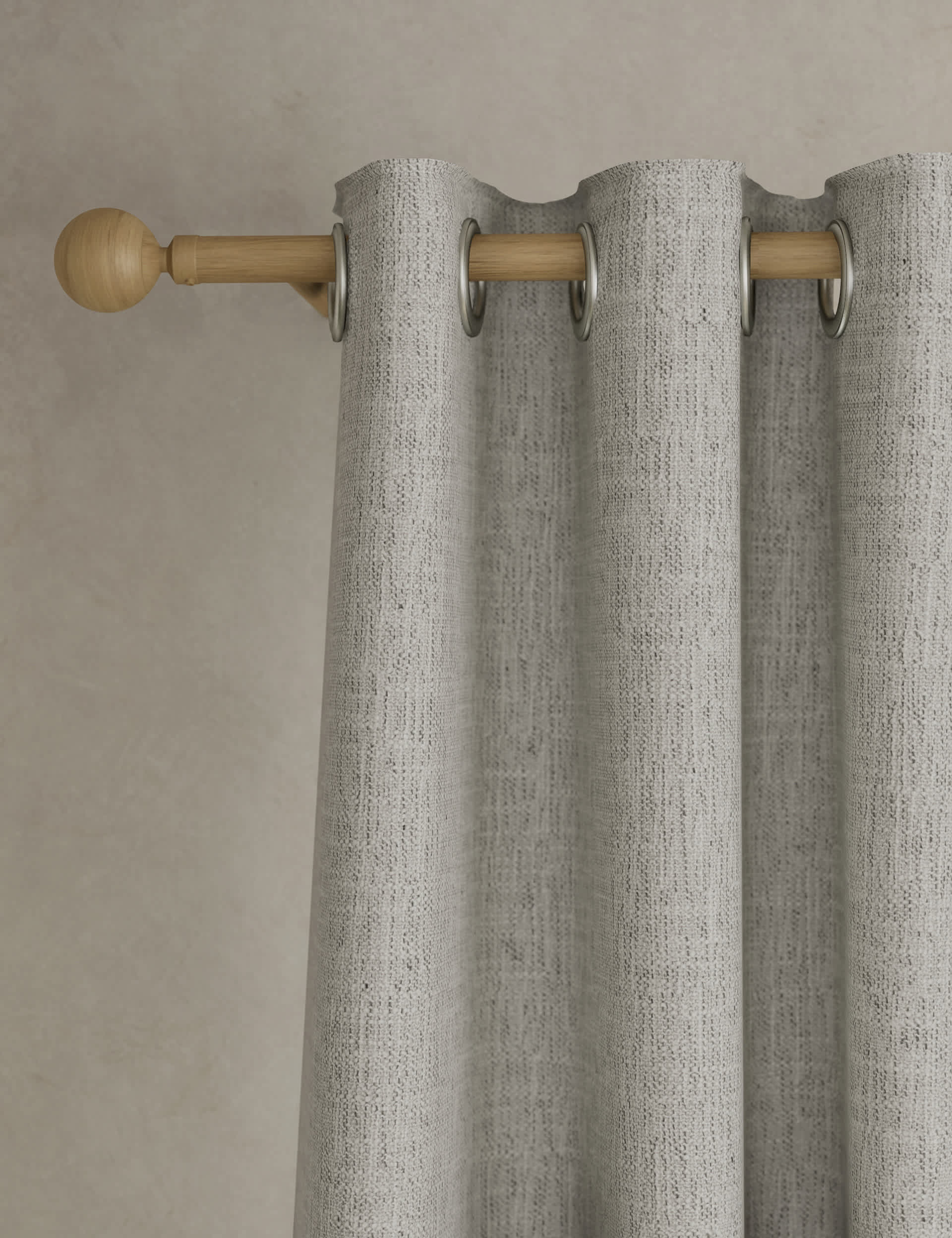 M&S Marl Weave Eyelet Curtains - WDR72 - Cream Mix, Cream Mix