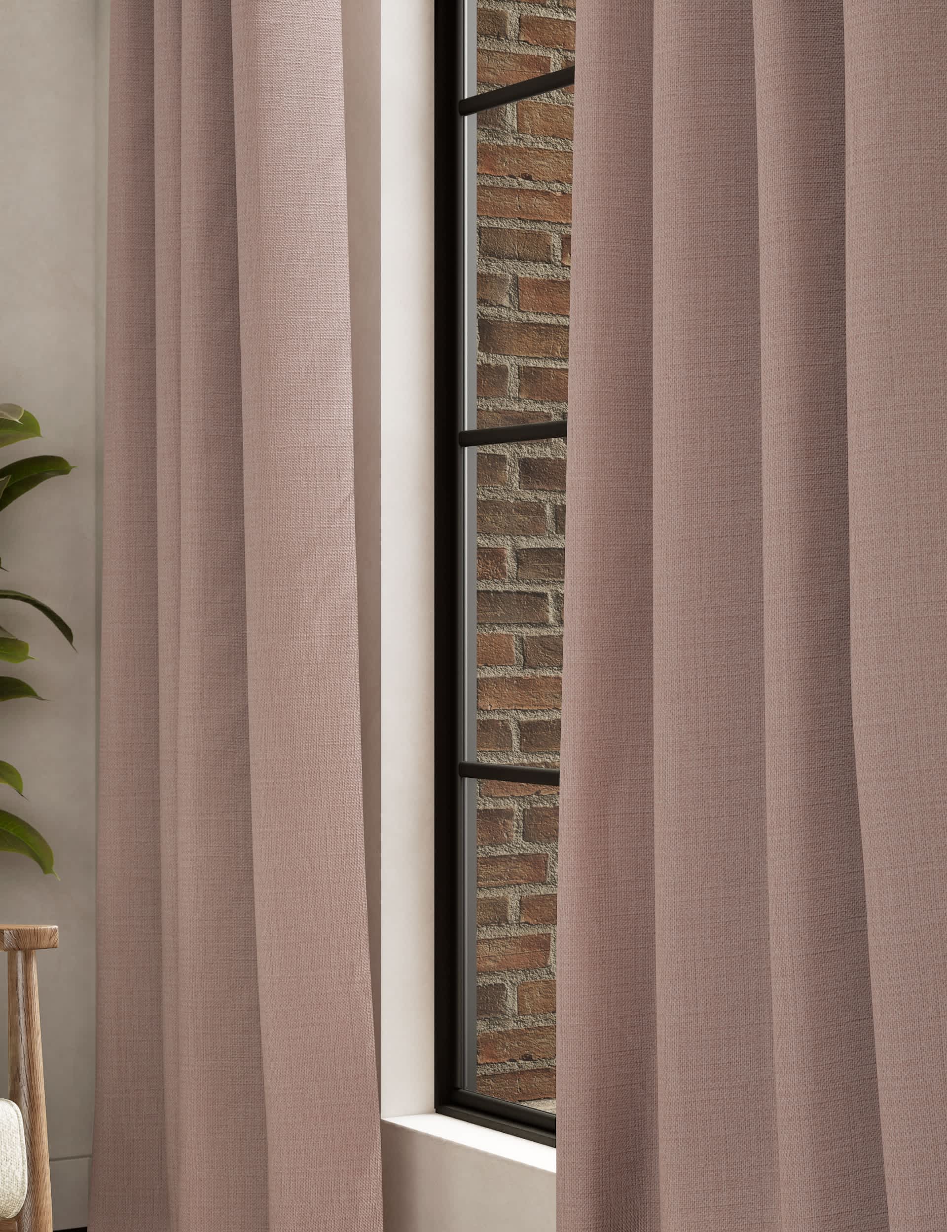 M&S Textured Pencil Pleat Blackout Curtains