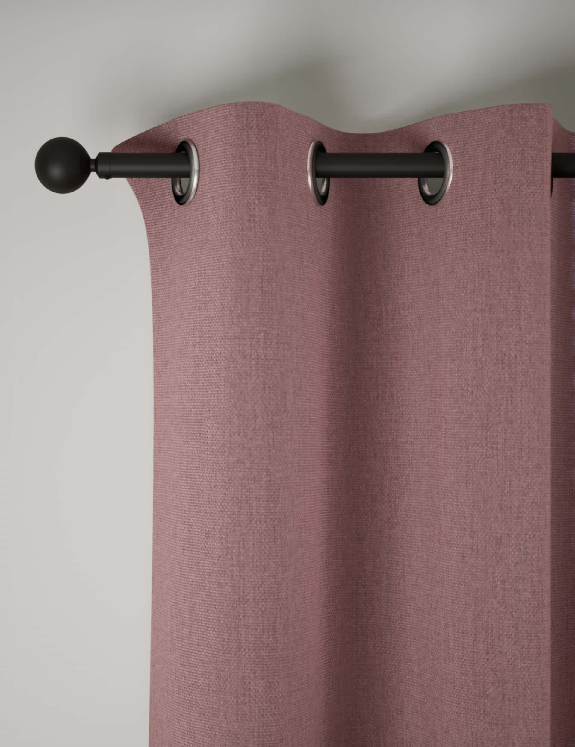 M&S Brushed Eyelet Blackout Temperature Smart Curtains - Wdr90 - Mauve, Mauve