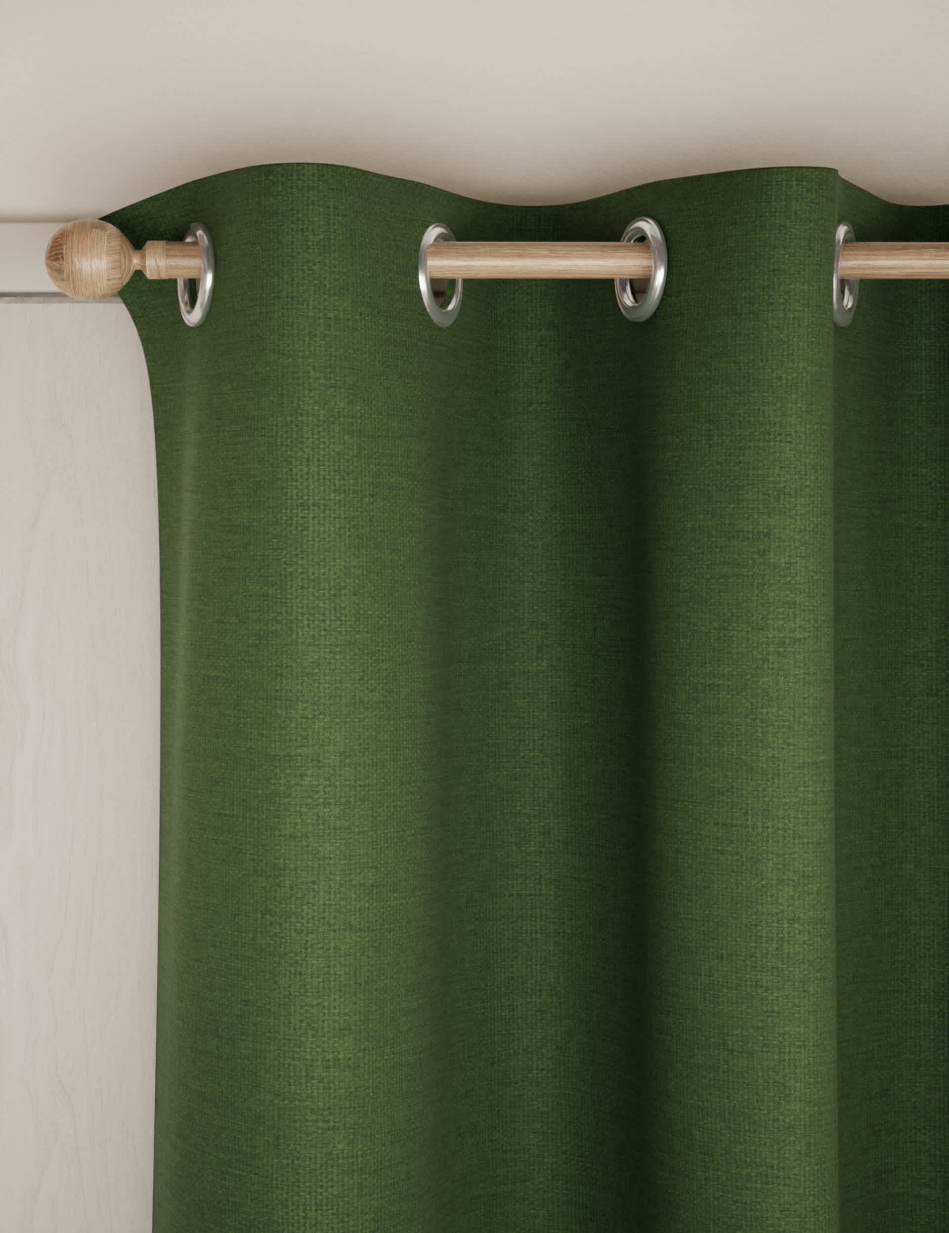 M&S Brushed Eyelet Blackout Temperature Smart Curtains - NAR54 - Green, Blue,Green