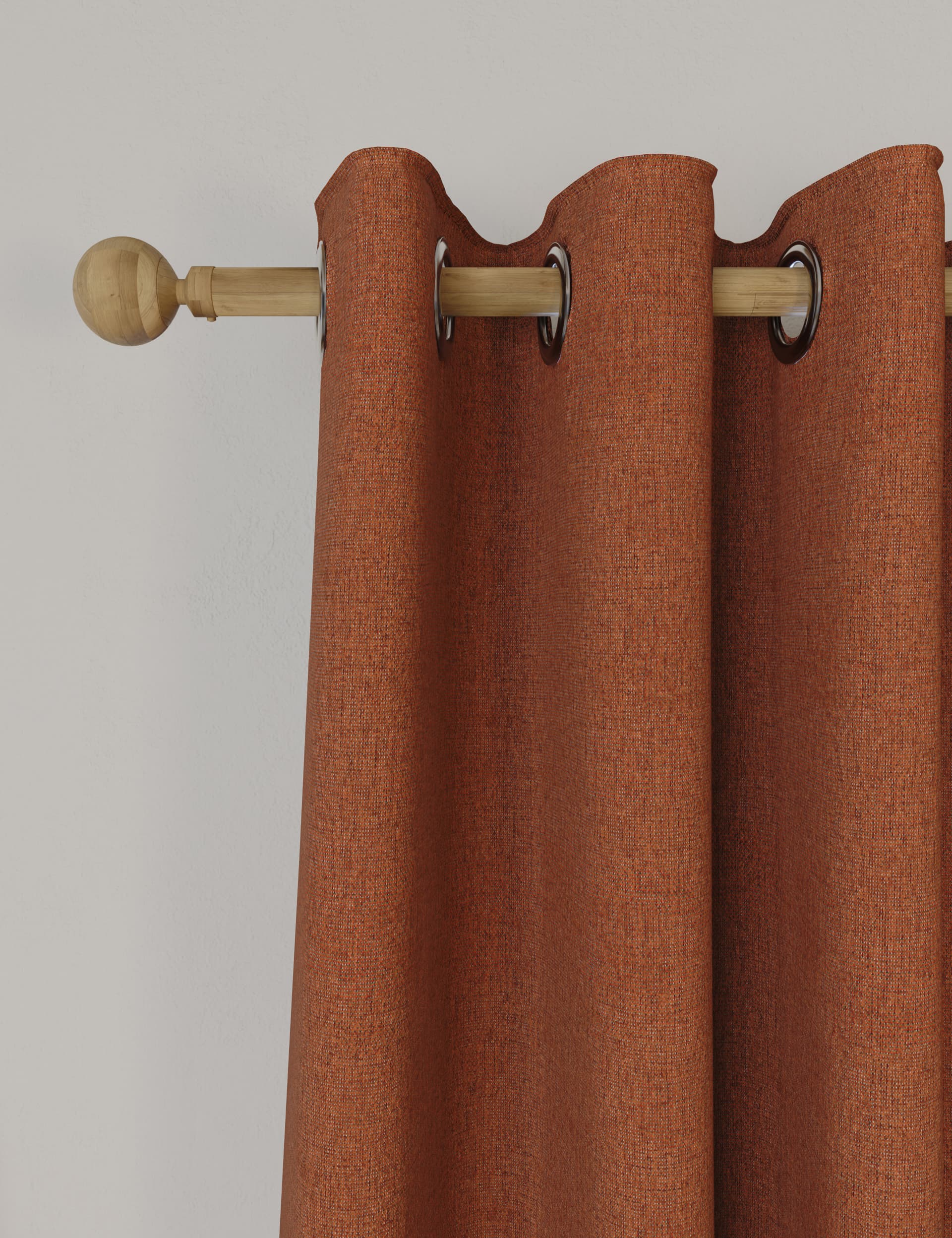 M&S Brushed Eyelet Blackout Thermal Curtains - EW90 - Terracotta, Dark Red,Mid Blue,Cream,Sage,Terra