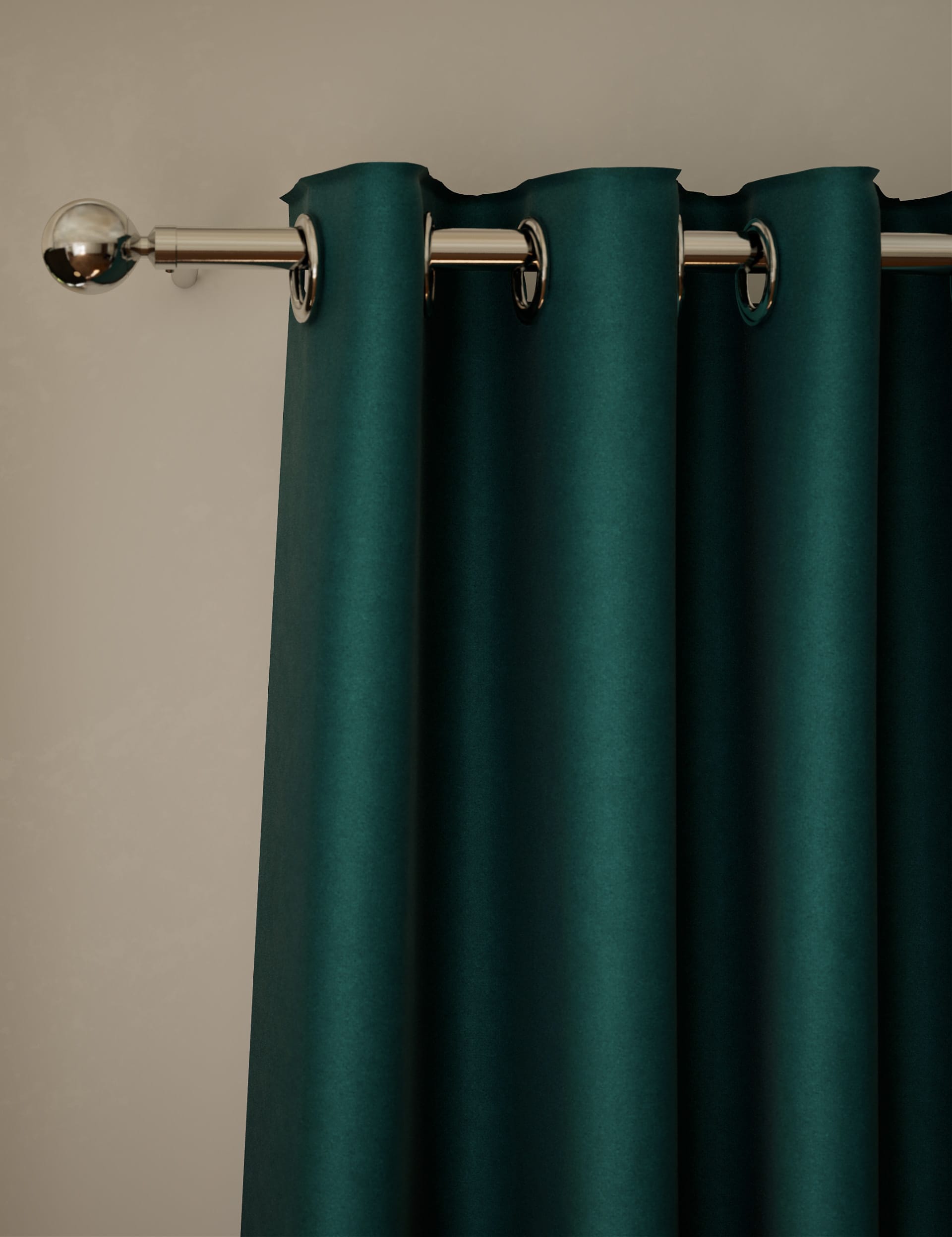 M&S Collection Velvet Eyelet Ultra Thermal Curtains - EW90 - Teal, Forest Green,Champagne,Teal,Charc