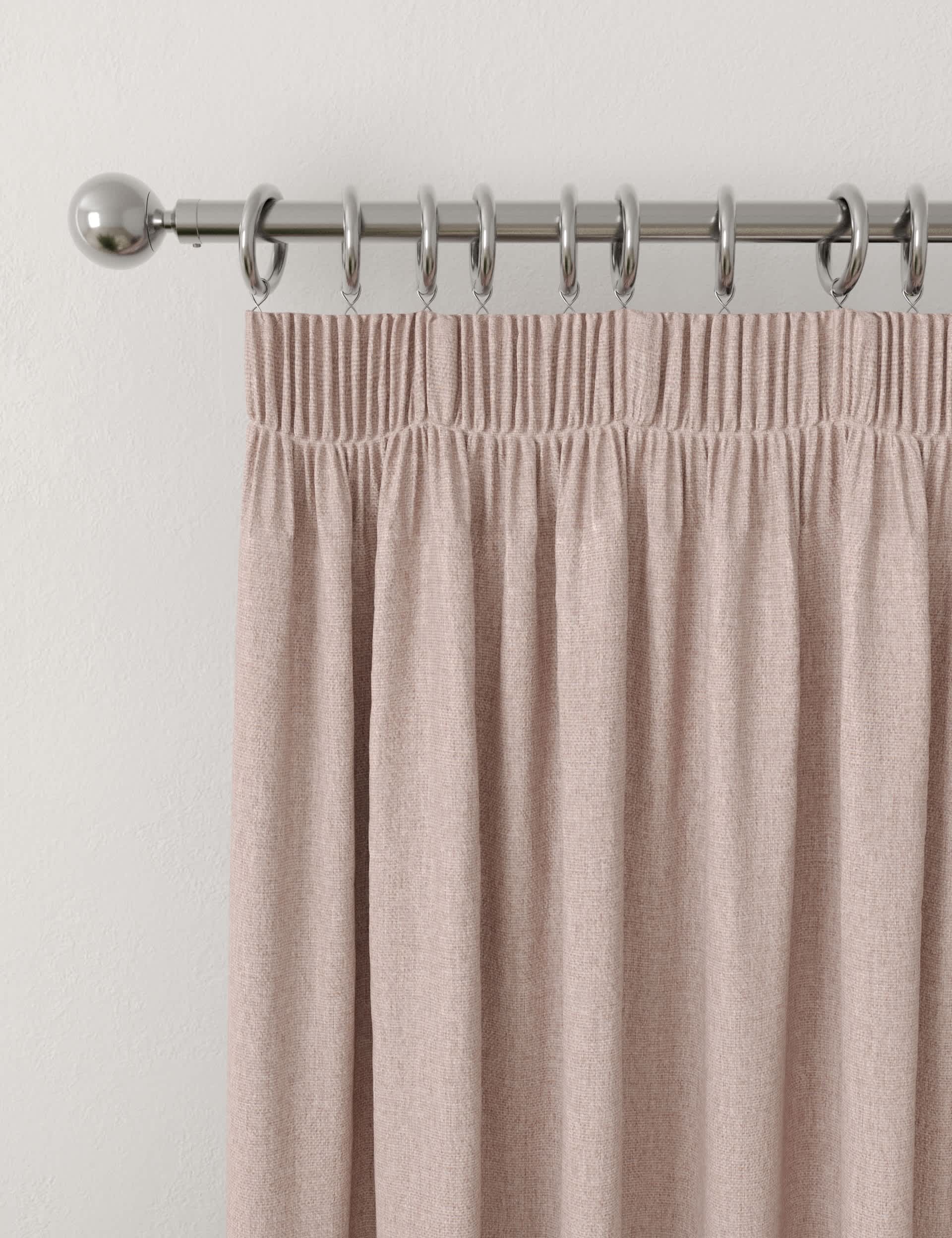 M&S Brushed Pencil Pleat Blackout Thermal Curtains - NAR72 - Blush, Cream,Mid Blue,Terracotta,Sage,N