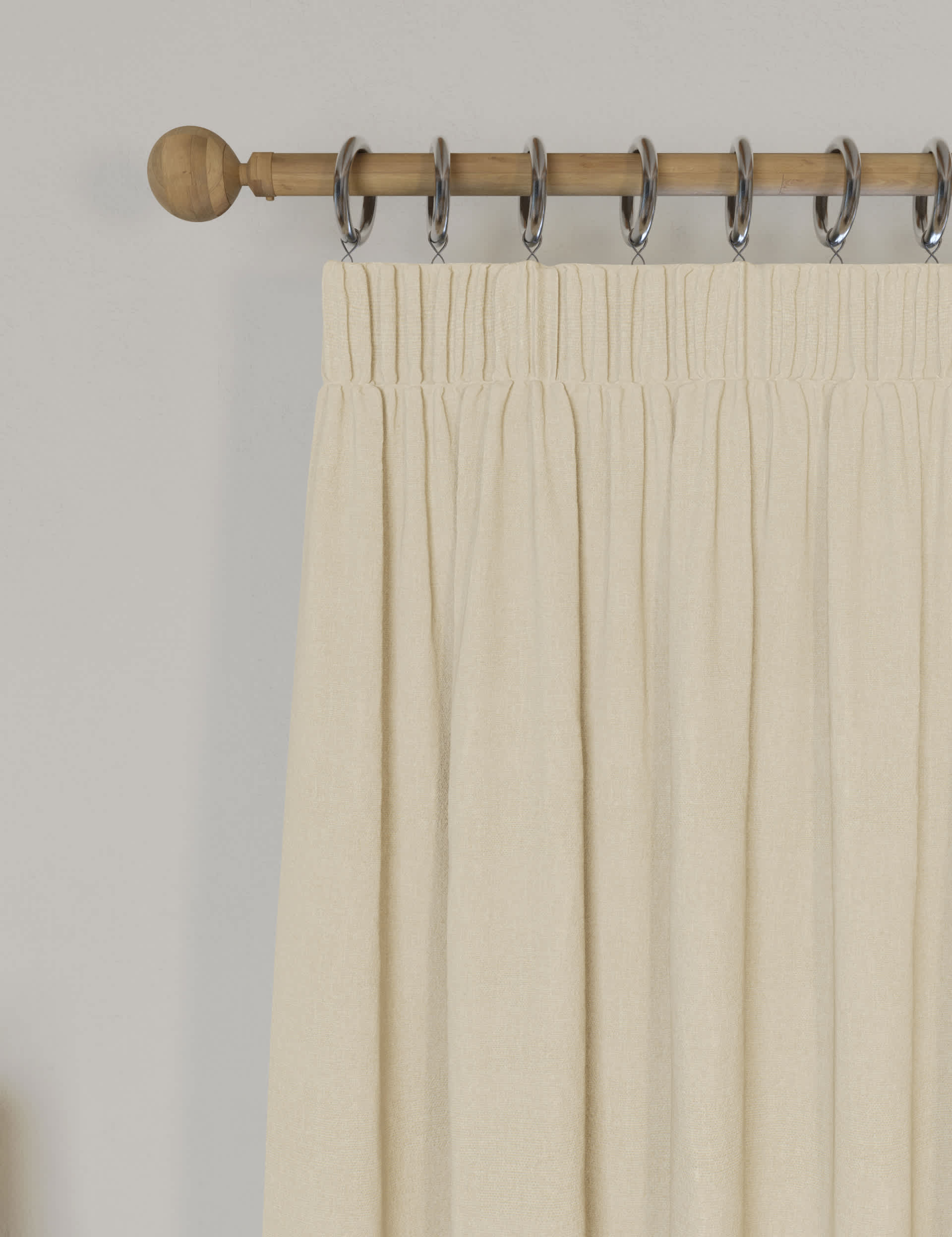 M&S Brushed Pencil Pleat Blackout Thermal Curtains - EW90 - Cream, Champagne,Blue,Terracotta,Sage,Cr