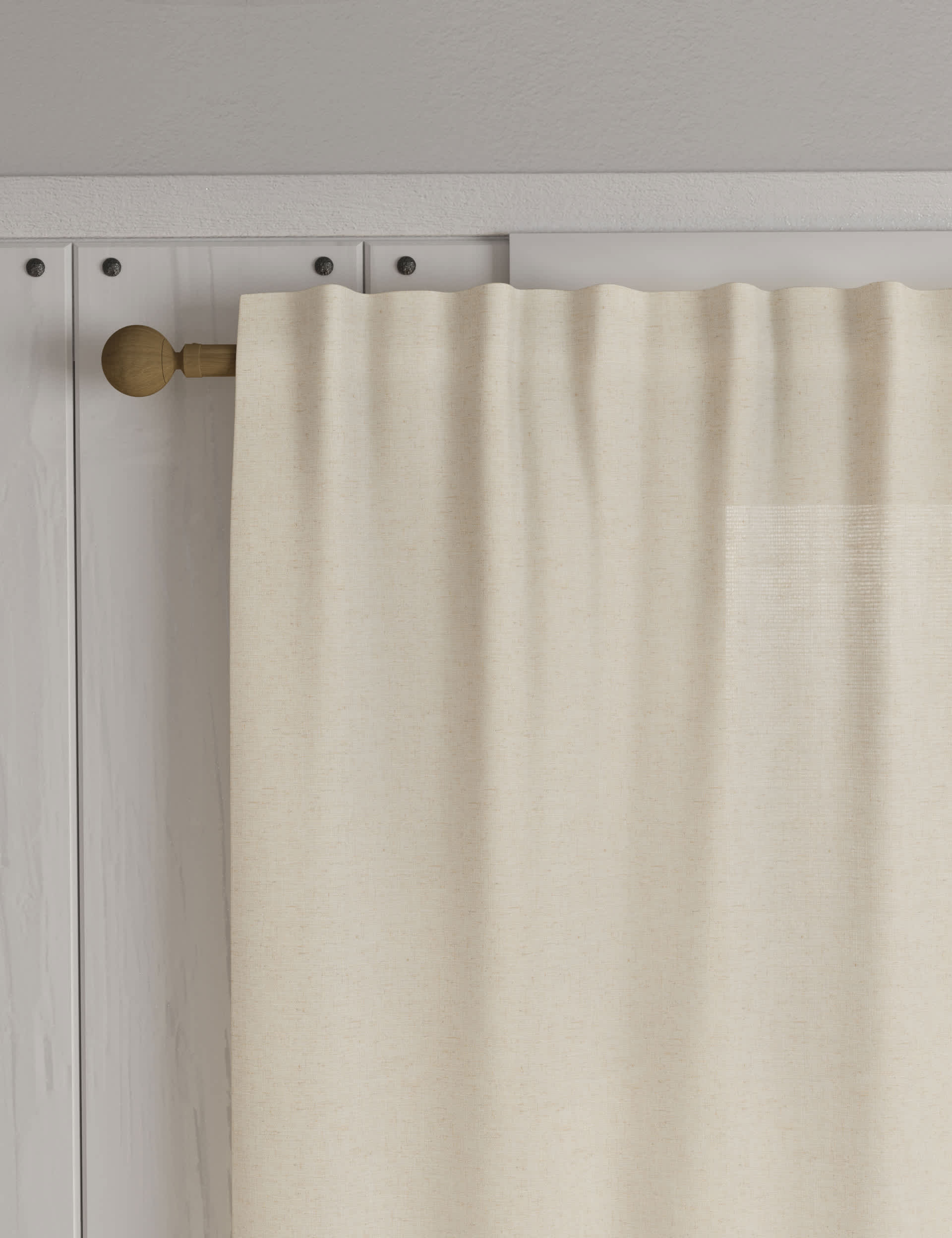 M&S Linen Look Multiway Curtains - NAR54 - Natural, Natural