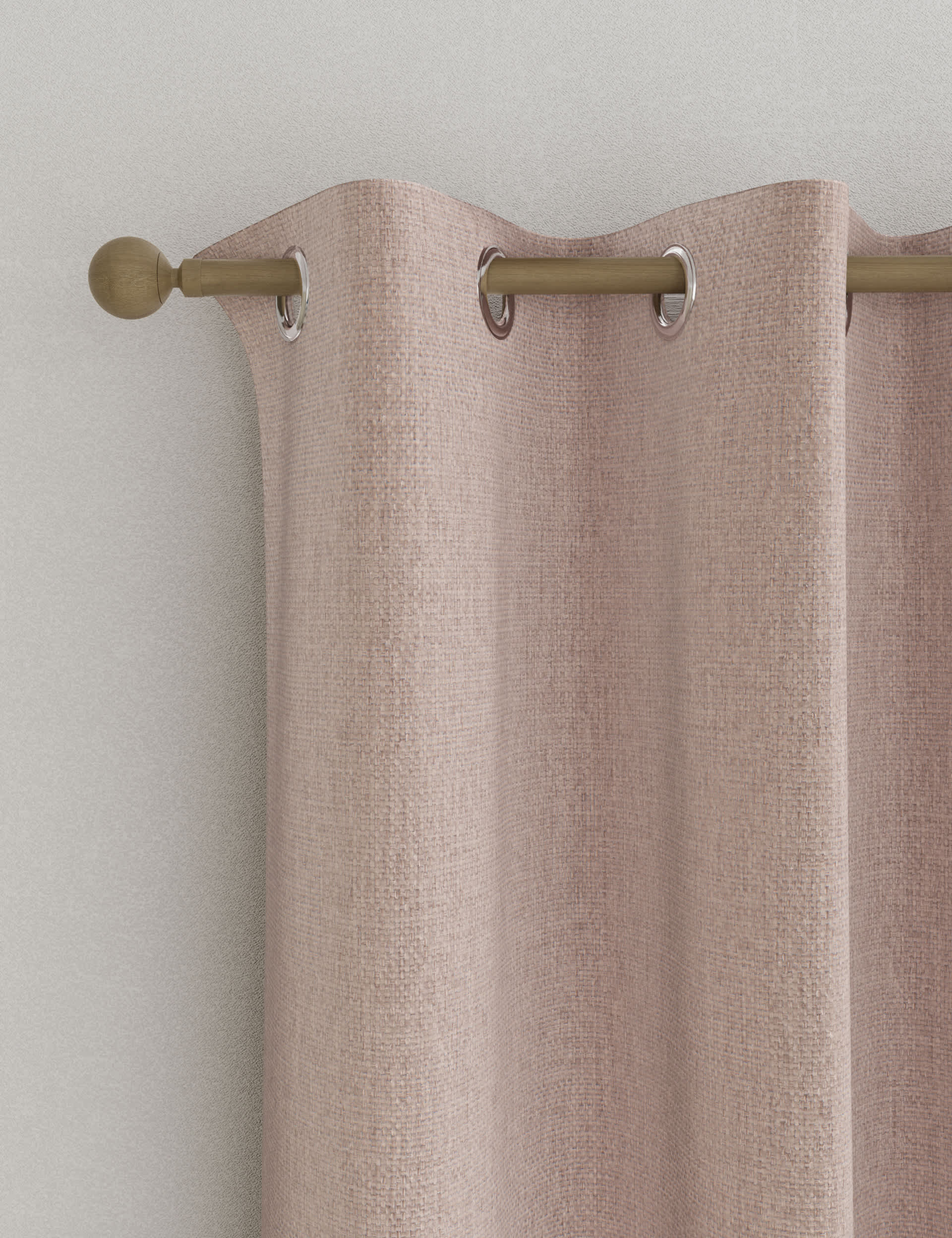 M&S Anti Allergy Eyelet Blackout Temperature Smart Curtains - EW90 - Blush, Blush,Light Grey