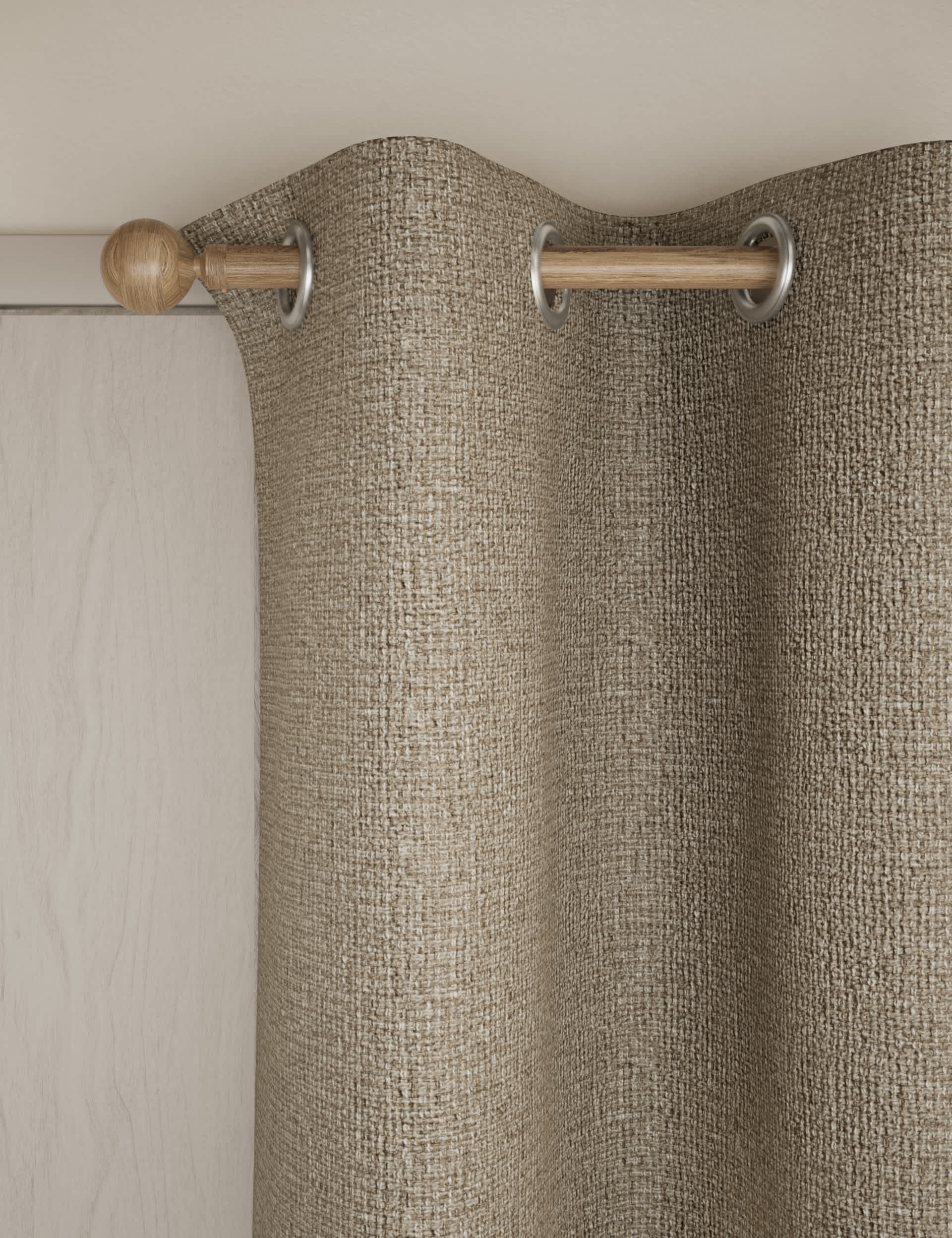 M&S Heavyweight Woven Eyelet Blackout Curtains