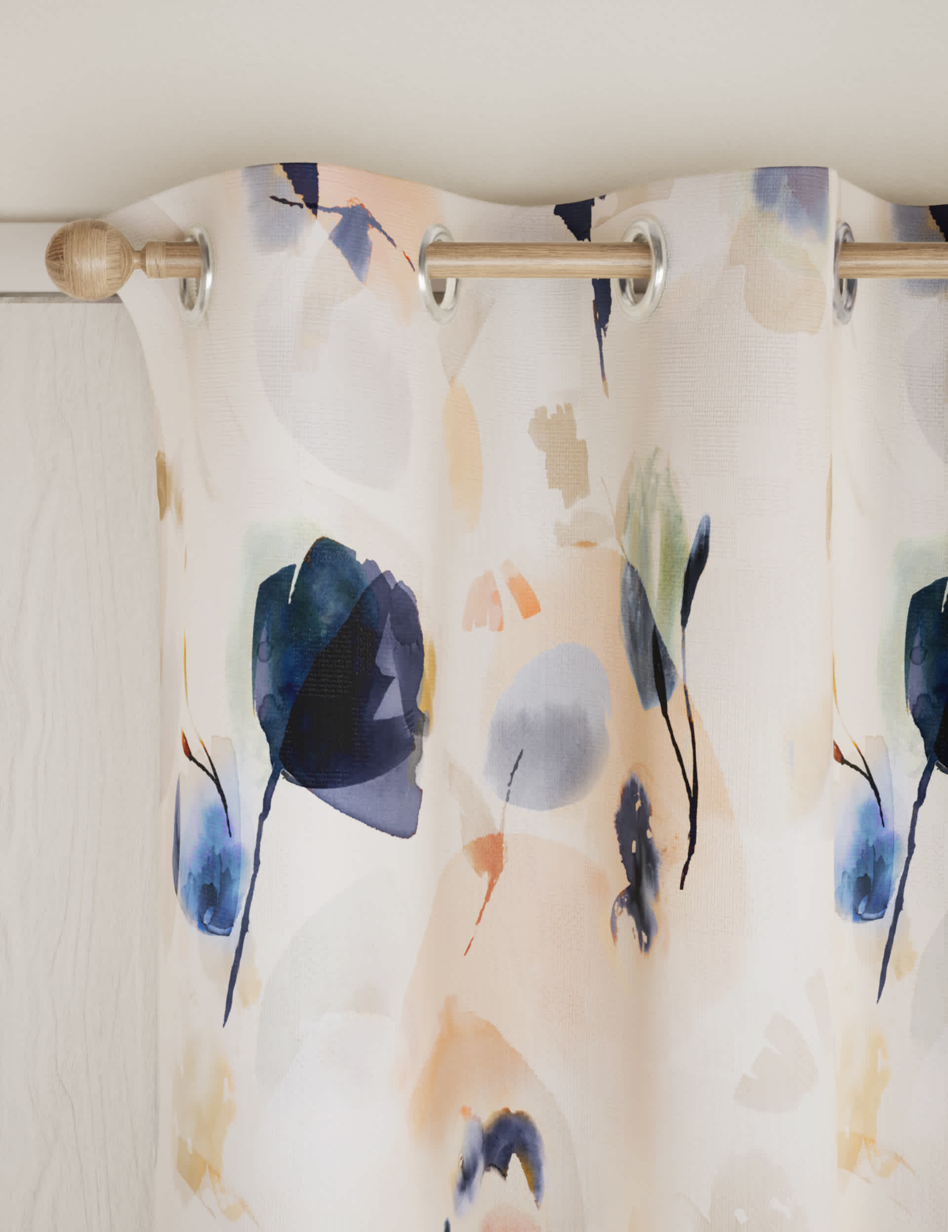 M&S Floral Jacquard Eyelet Curtains