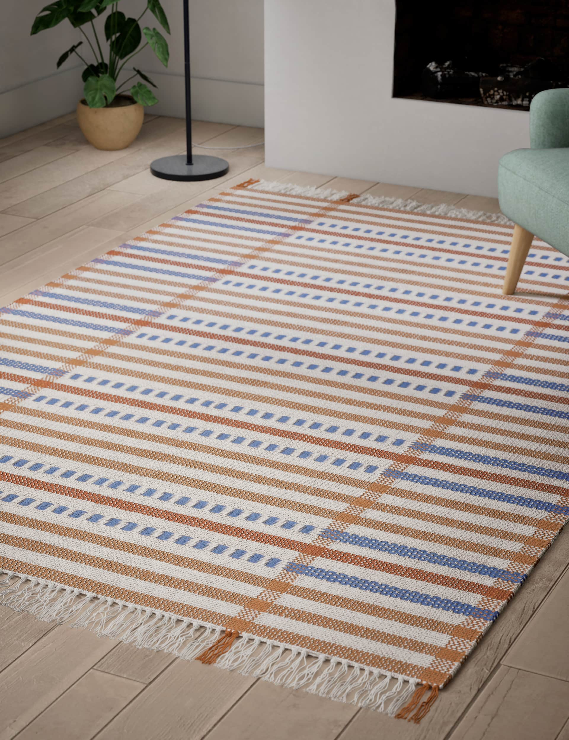 M&S Jute Striped Rug - Large - Multi, Multi