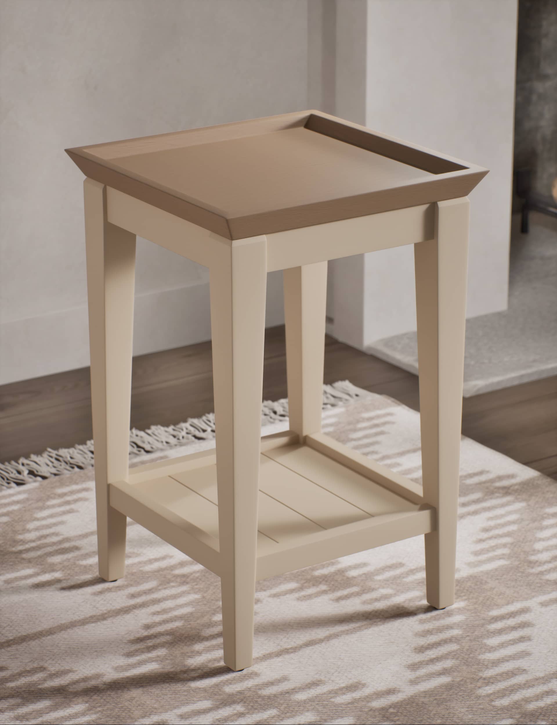 M&S Collection Sandbanks Side Table - Neutral, Neutral,Slate Blue