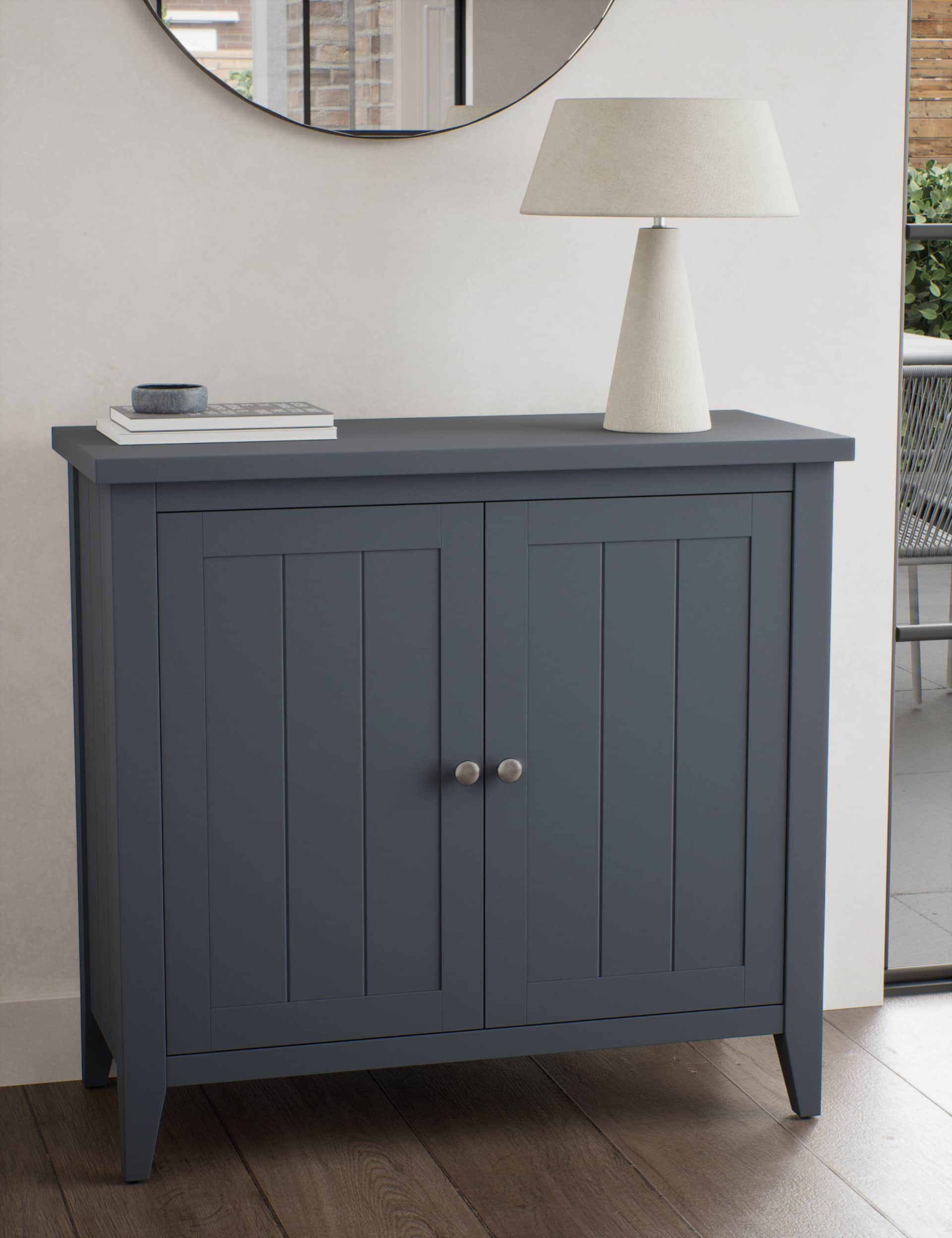 M&S Collection Sandbanks Compact Sideboard - Slate Blue, Neutral,Slate Blue