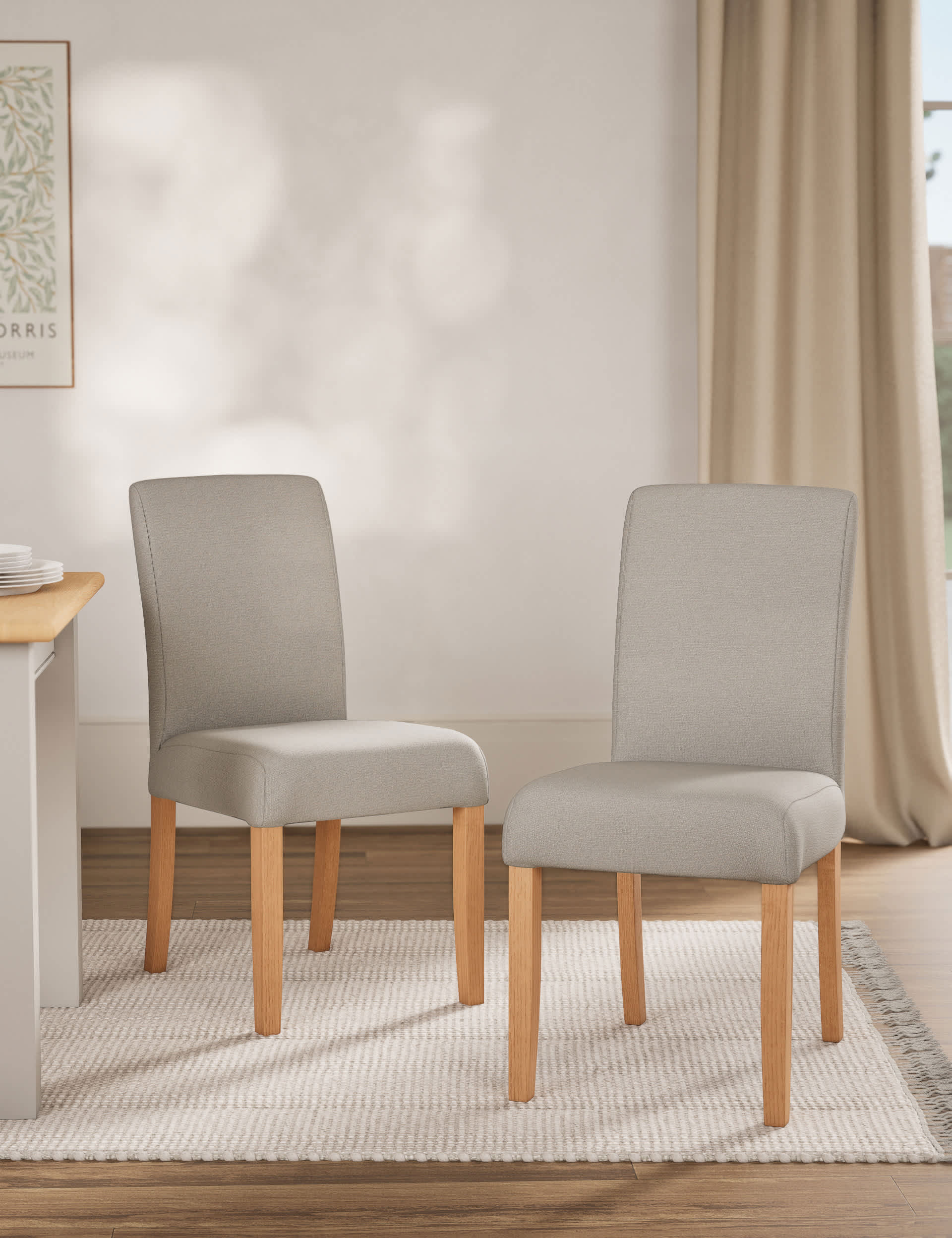 M&S Collection Set of 2 Malton Dining Chairs - Light Natural, Light Natural