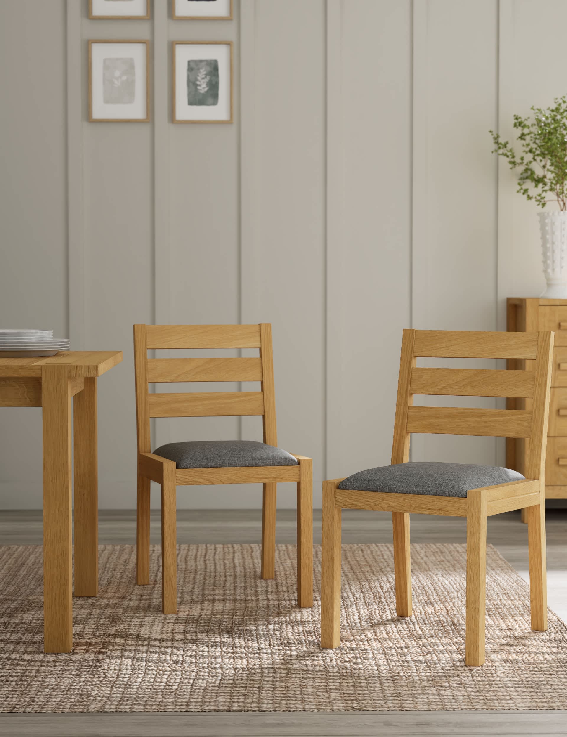 M&S Set of 2 Sonoma Dining Chairs - Grey Mix, Grey Mix,Natural Mix