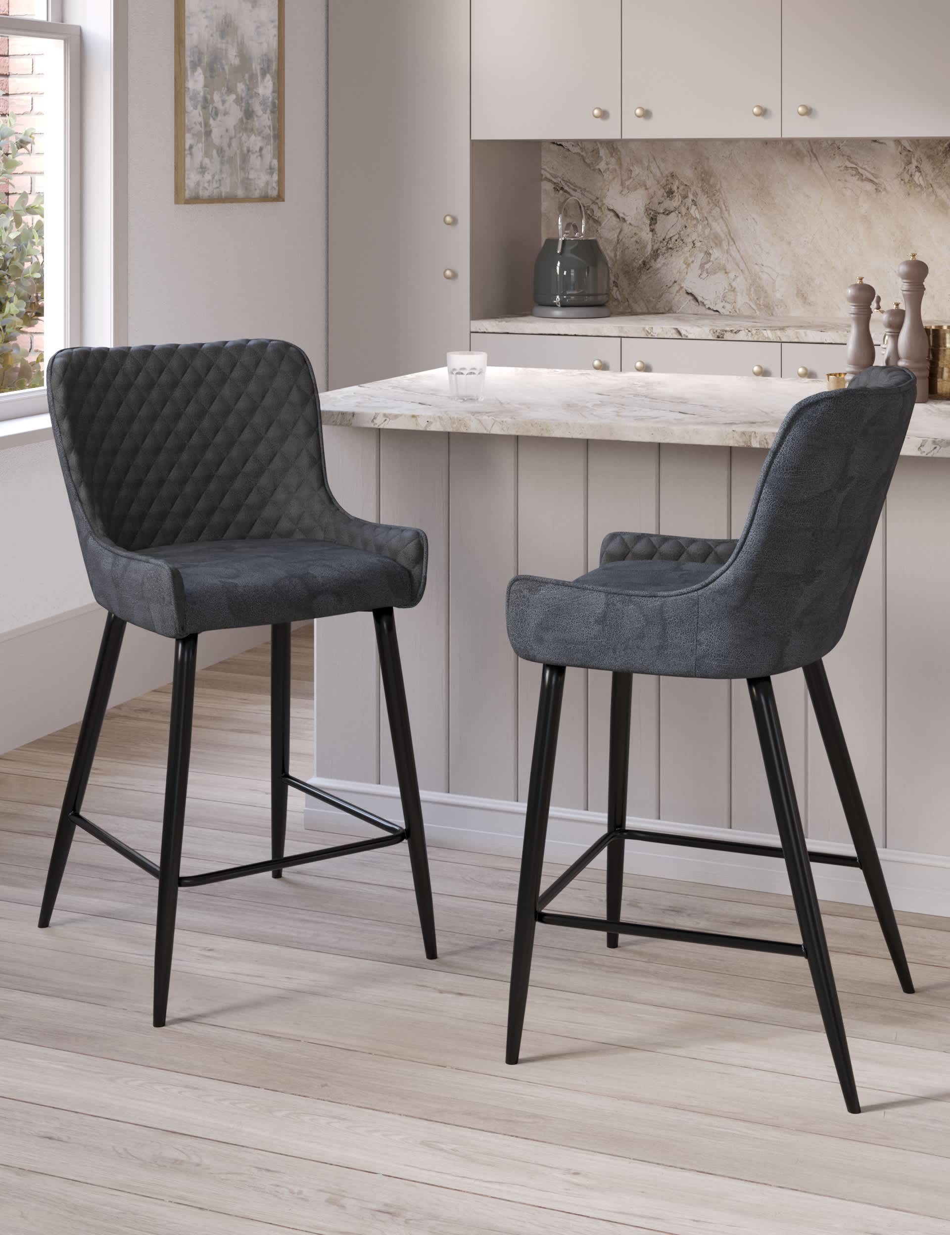 M&S Braxton Barstool - Charcoal, Charcoal