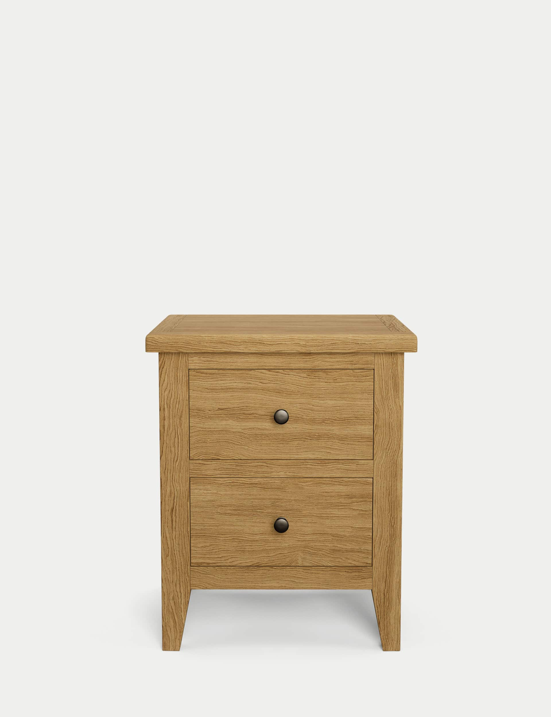 M&S Collection Amersham 2 Drawer Bedside Table - Oak, Oak