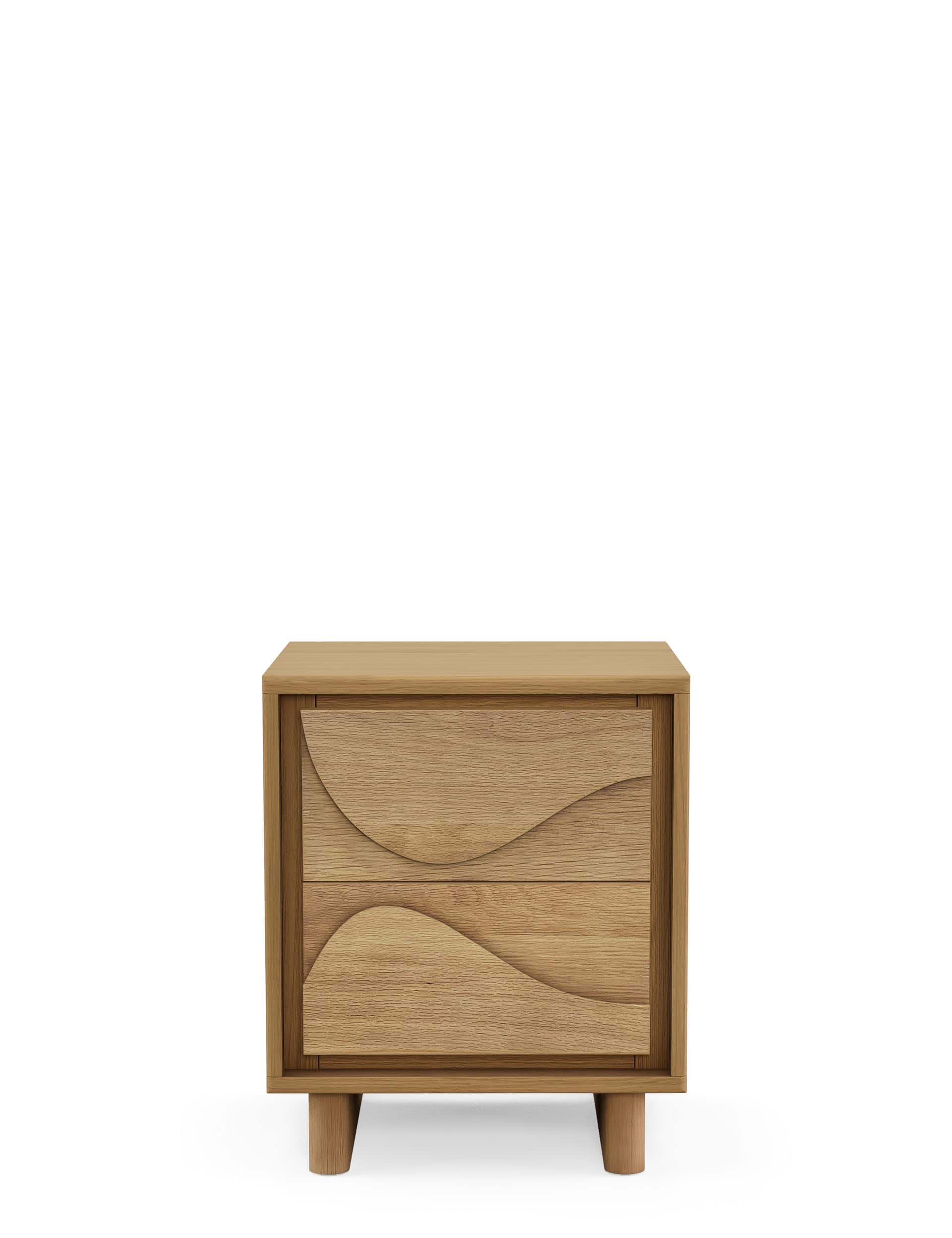 M&S Collection Avery 2 Drawer Bedside Table - Oak, Oak