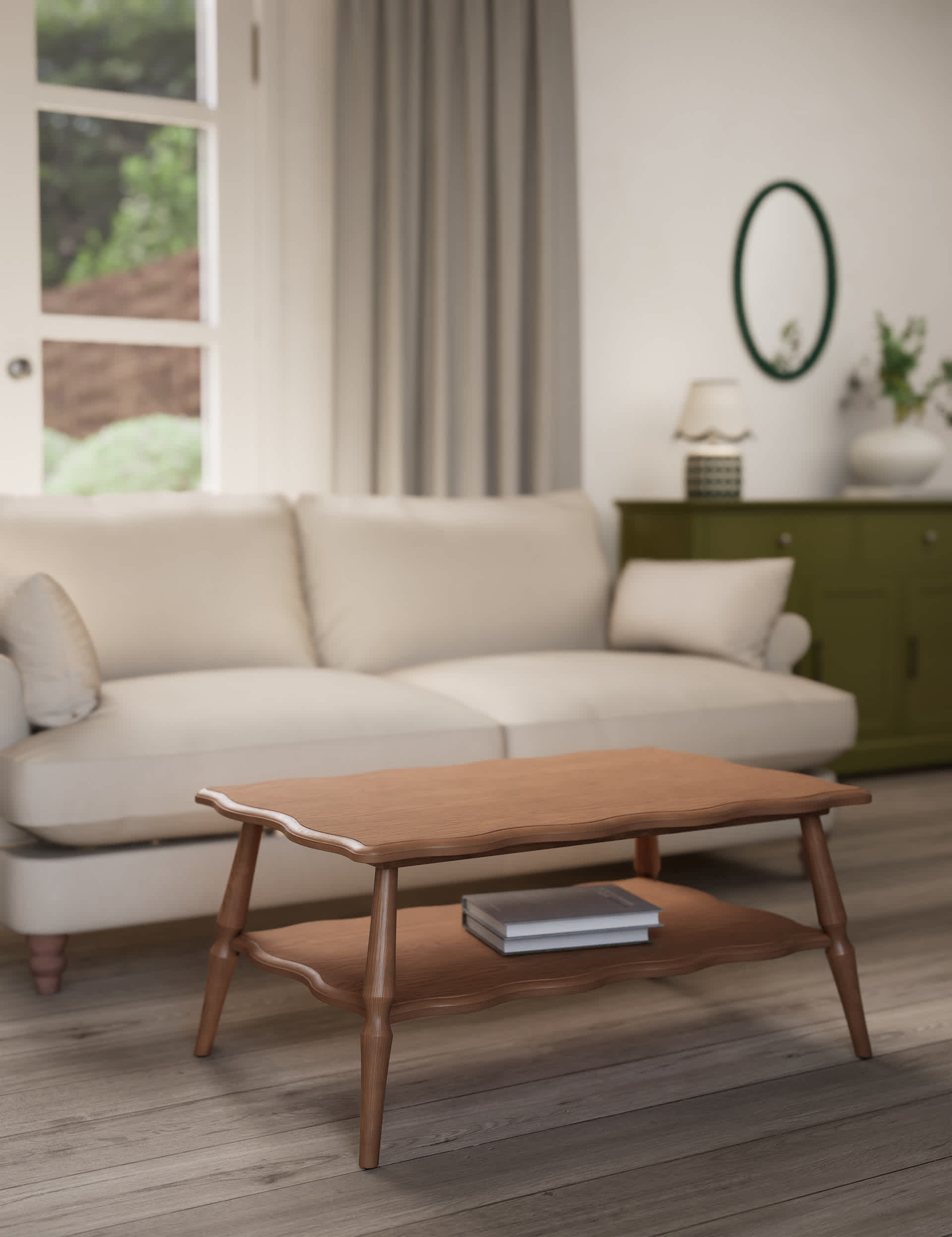 M&S Scalloped Coffee Table - Walnut, Walnut