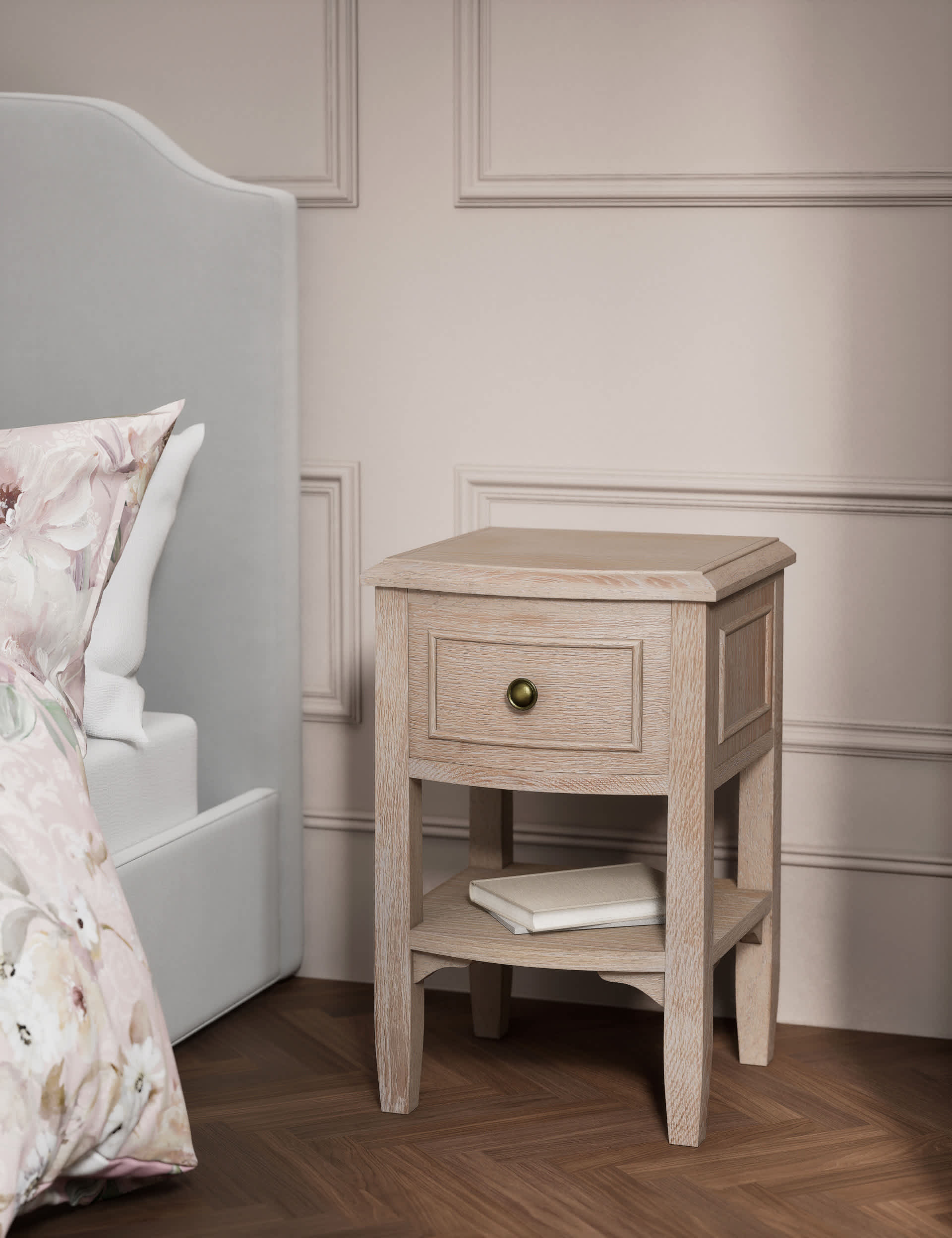 M&S Crescent Bedside Table - Natural, Natural