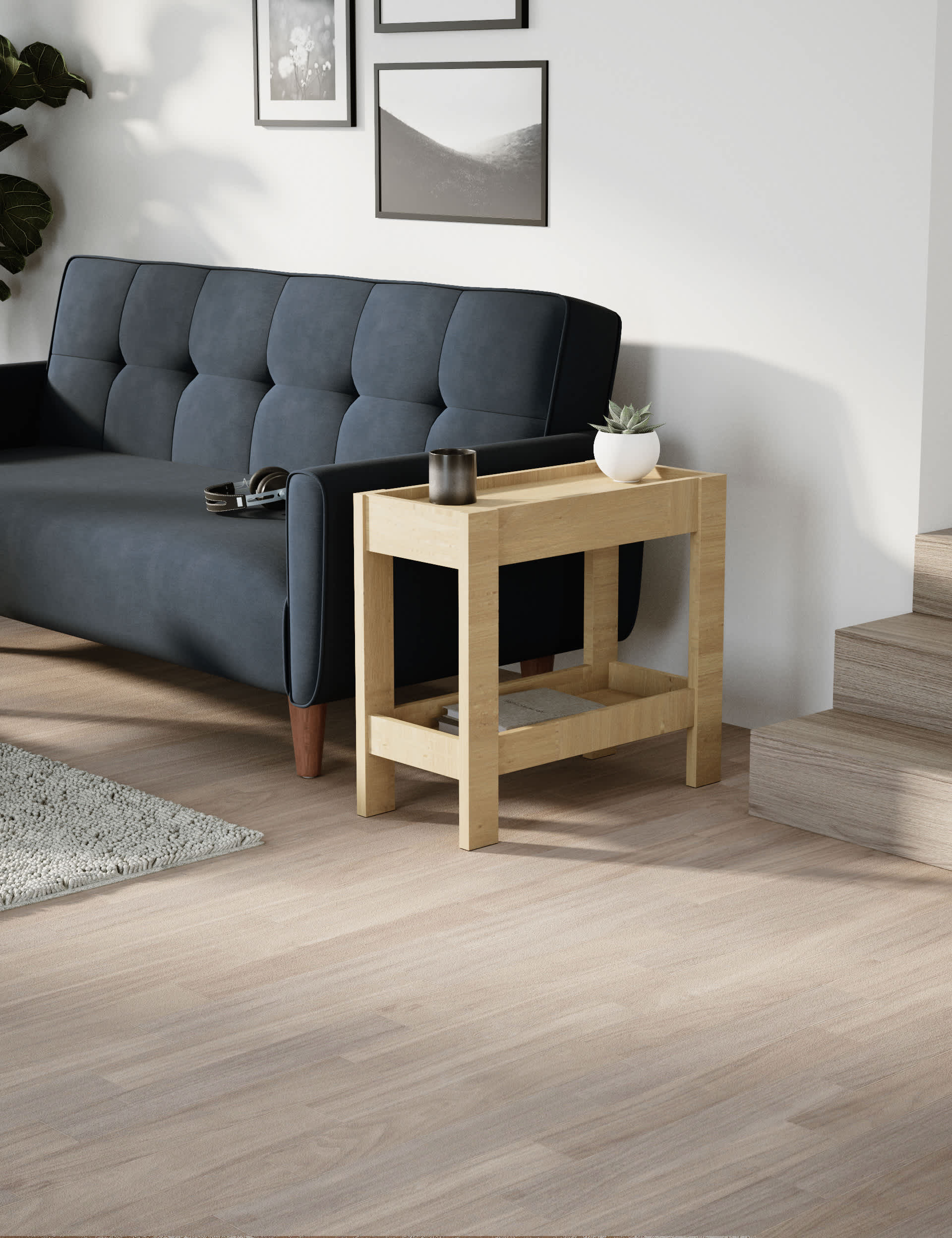 M&S Sofa Side Table - Natural, Natural